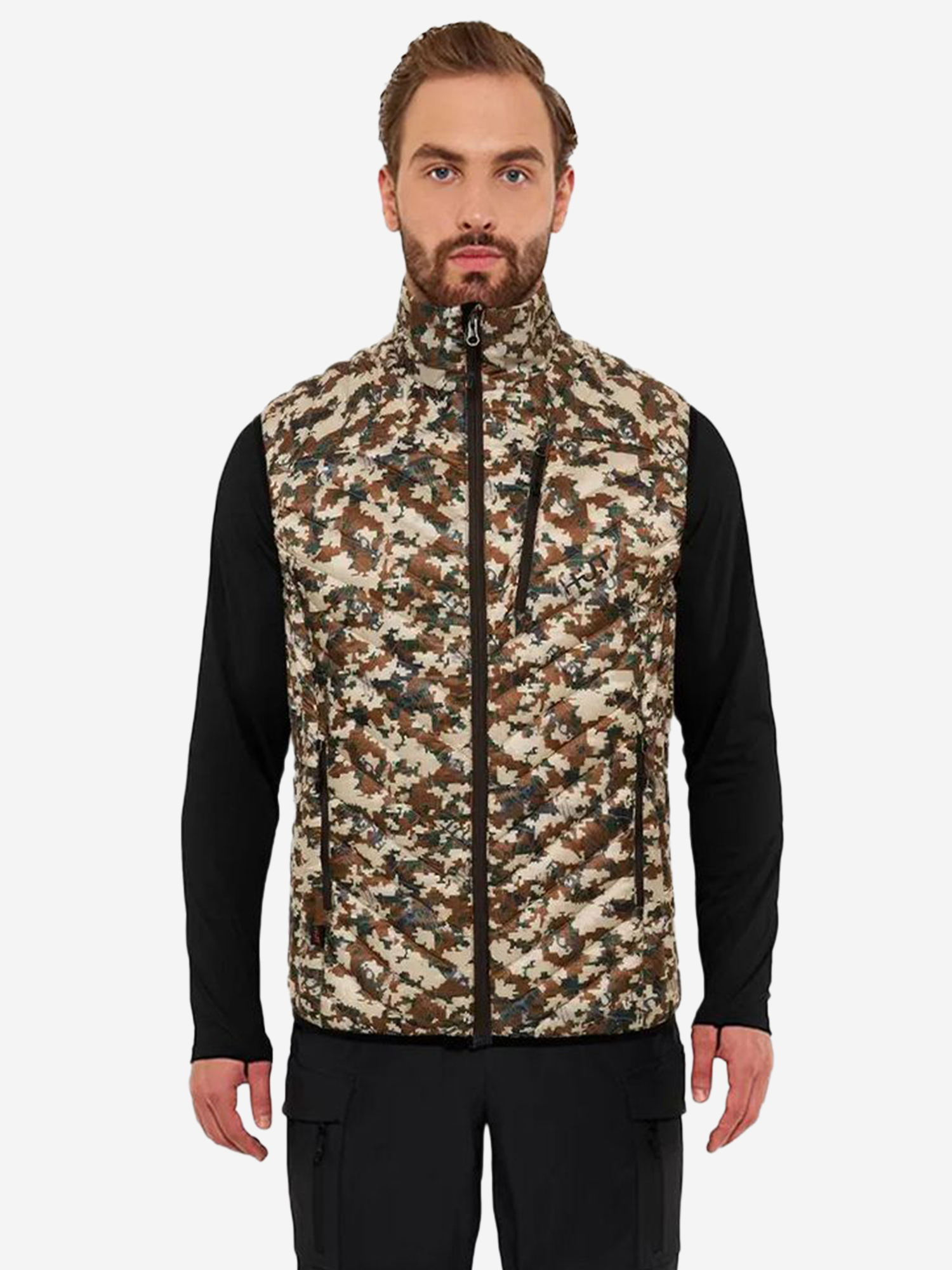 Изображение товара Утепленный мужской жилет для охоты HUT TAIGA камуфляж демисезонный