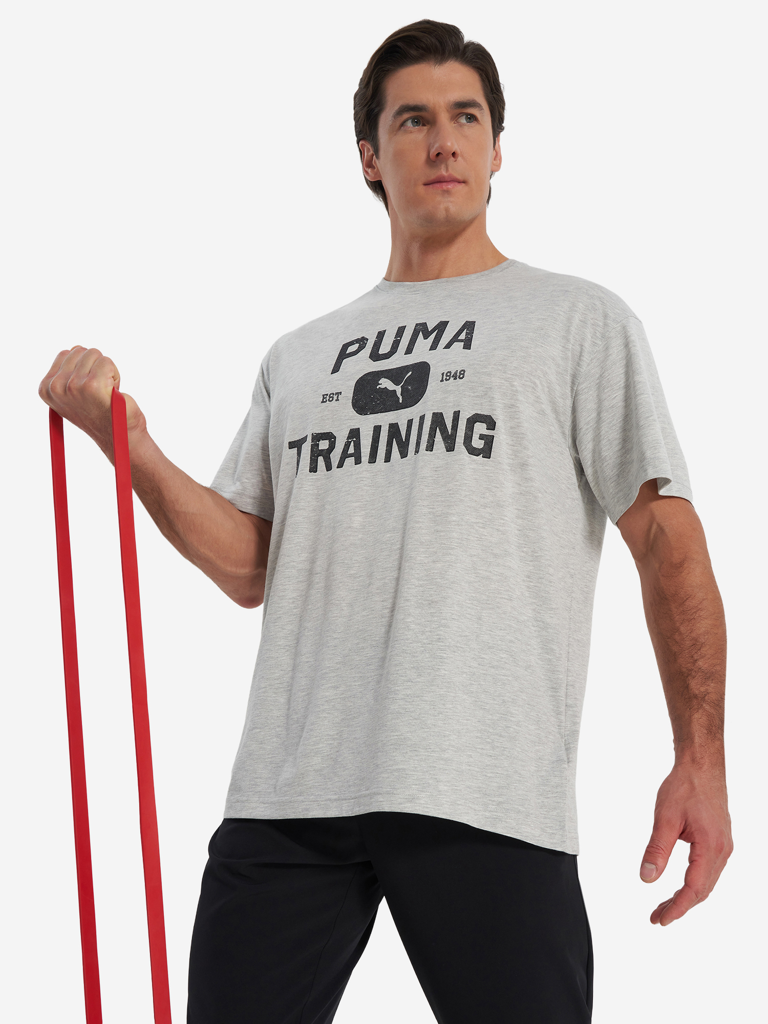 Футболка мужская PUMA Graphics Train Logo Relaxed, серый, арт. 526568p0p-04