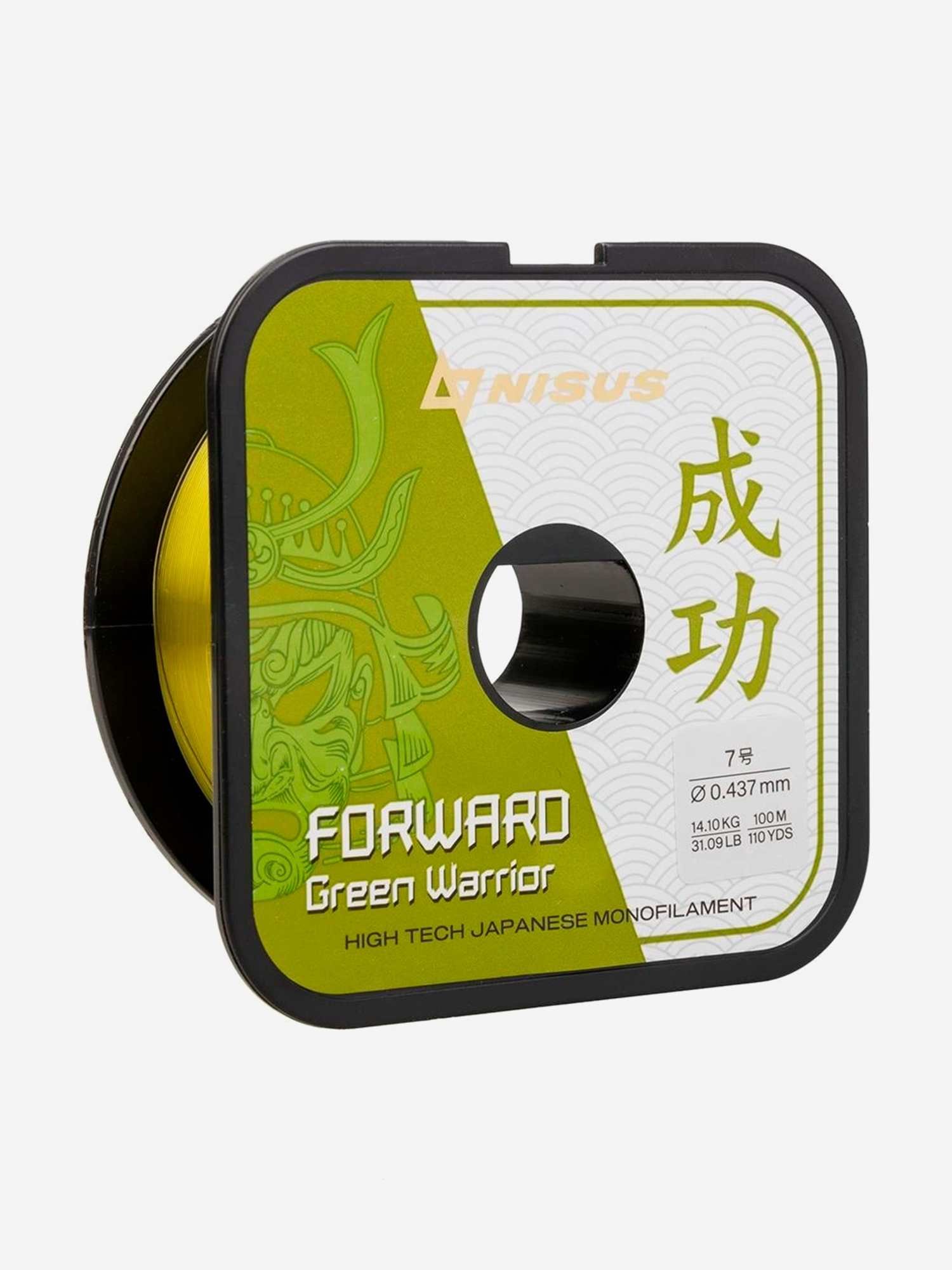 Изображение товара Леска для рыбалки Nisus FORWARD Green Warrior Nylon 0,437mm (N-FGW-0437-100) 10 штук по 100 м