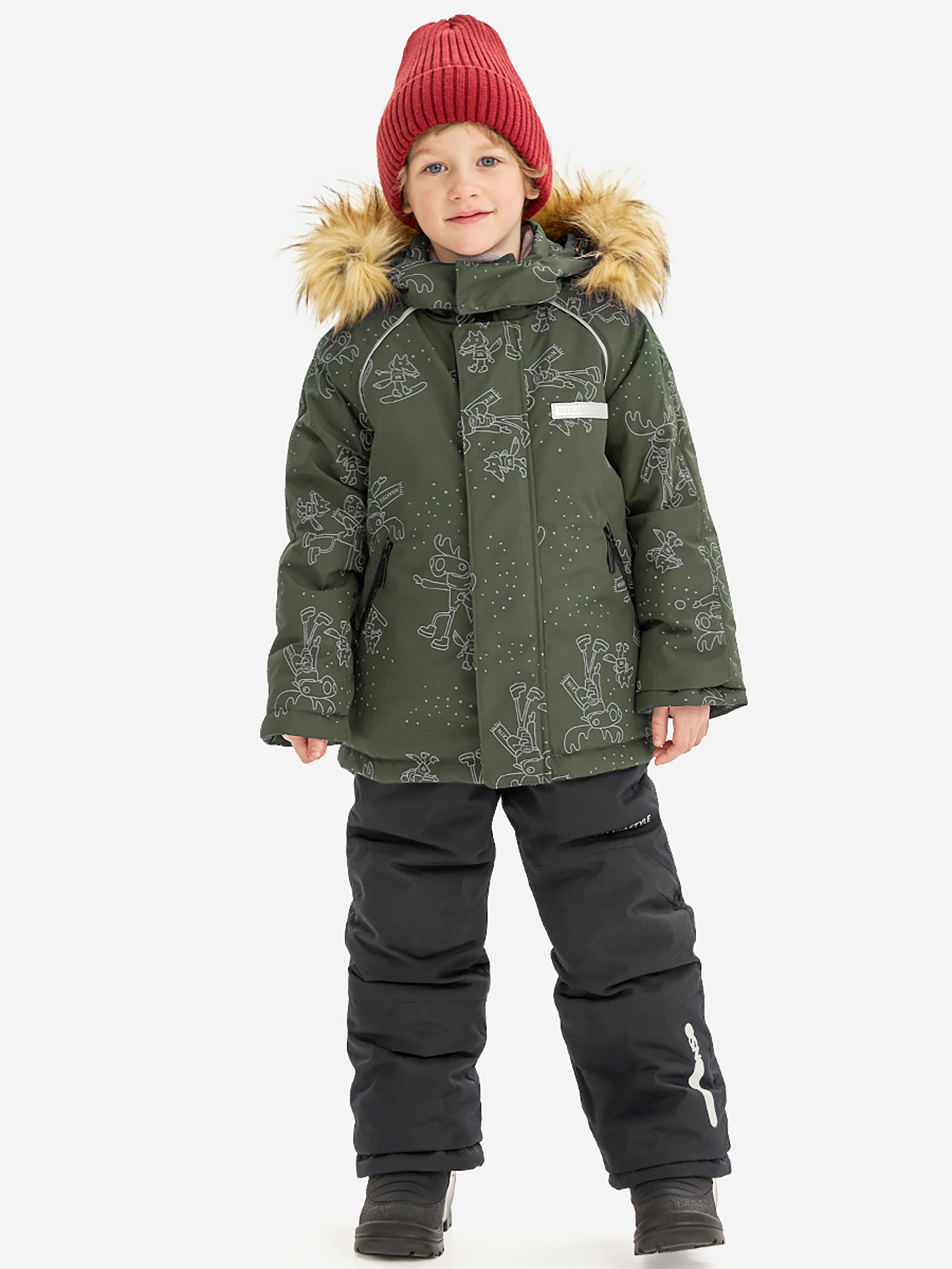 Изображение товара Костюм NIKASTYLE для детей хаки/черный зимой