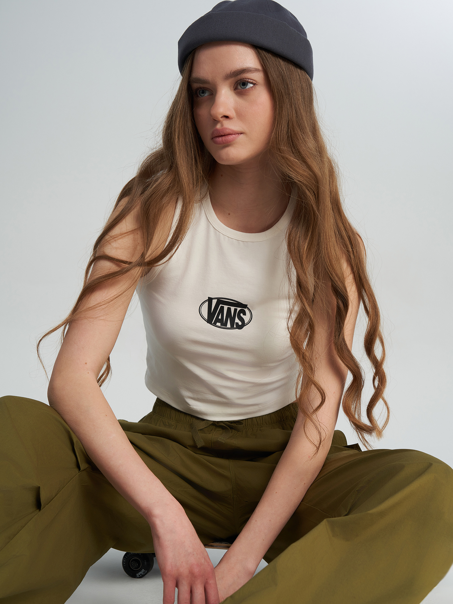 

Майка женская Vans Oval Logo Tank, Бежевый