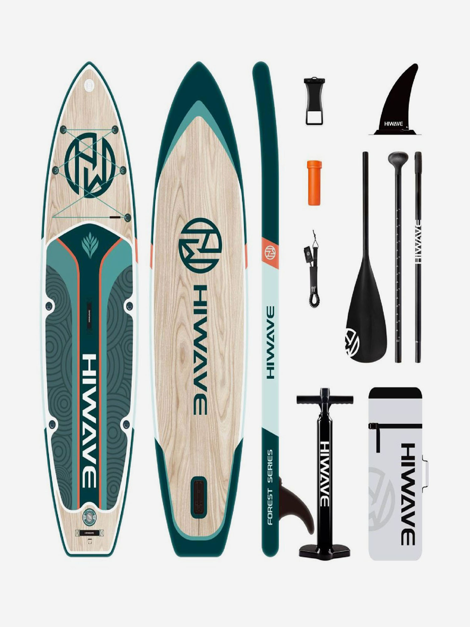 

Надувная двухслойная SUP-доска HIWAVE FOREST SERIES LIGHT 11' 335-86-15cm / Сап доска для серфинга и отдыха на воде, Бежевый