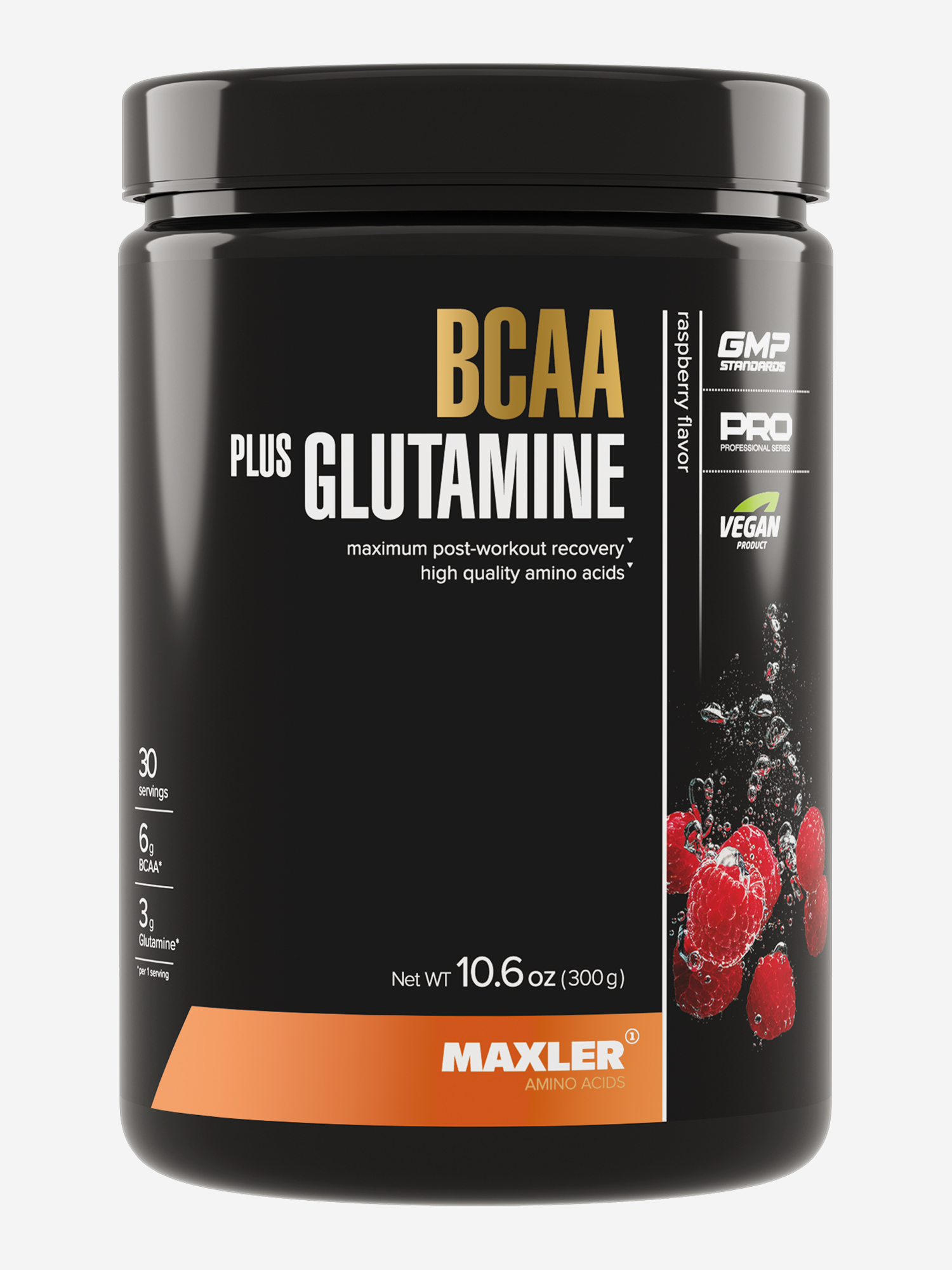 Изображение товара Maxler BCAA + Глютамин, 300 г, Малина, порошок - восстановление и выносливость