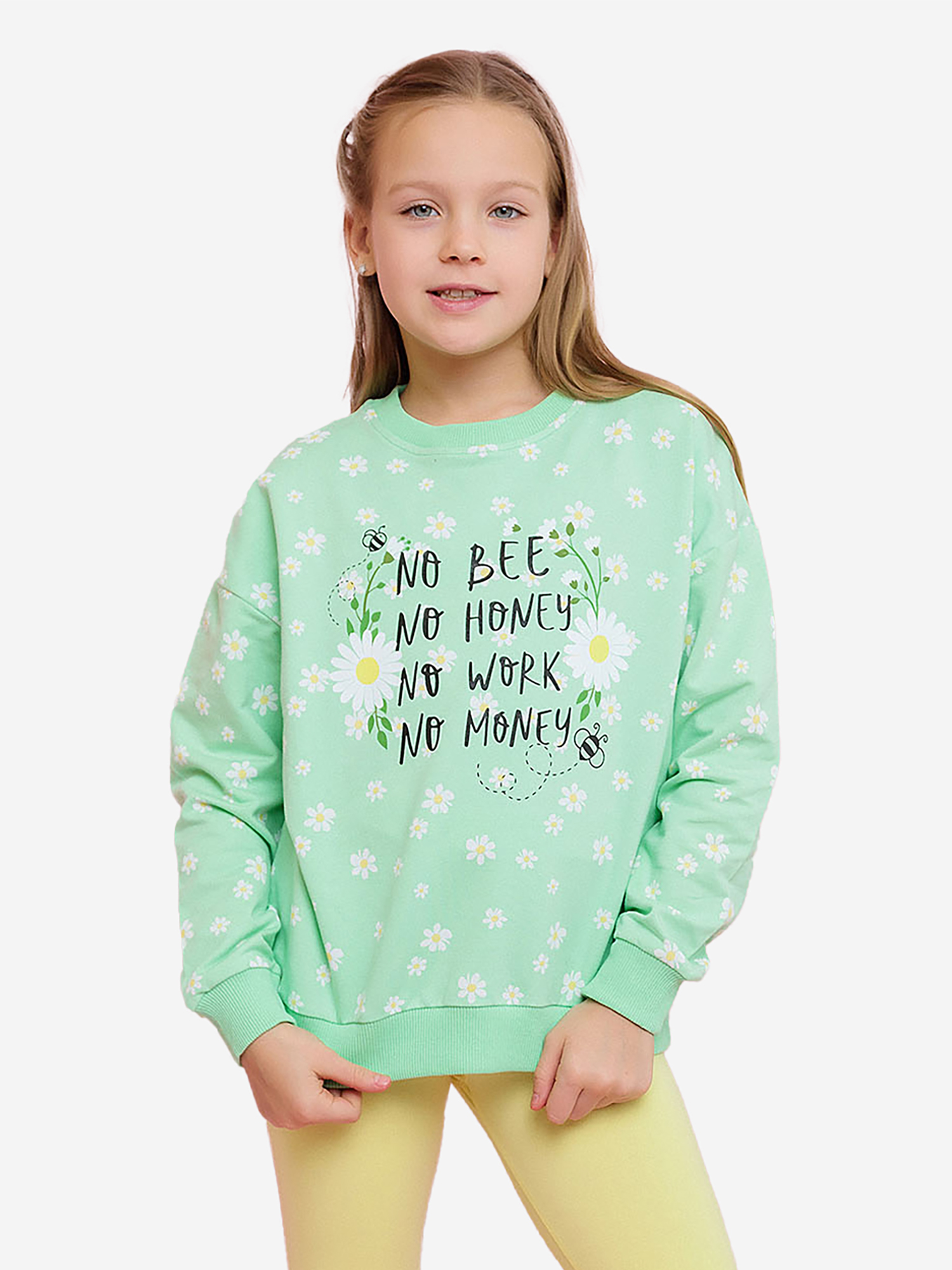 Изображение товара Укороченный свитшот для девочек батик мультиколор свободный дизайн