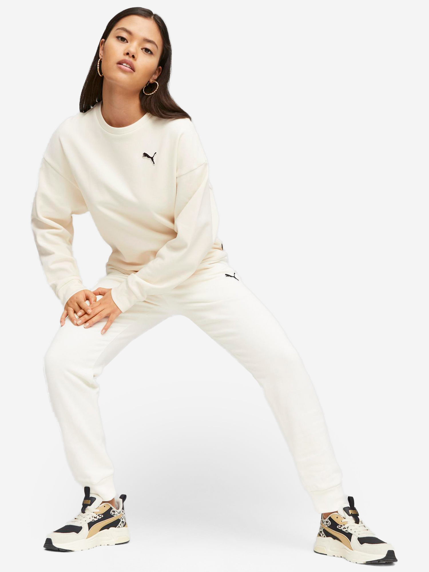 Брюки флисовые женские PUMA, Бежевый 676805P0P-99, размер 44-46 - фото 3