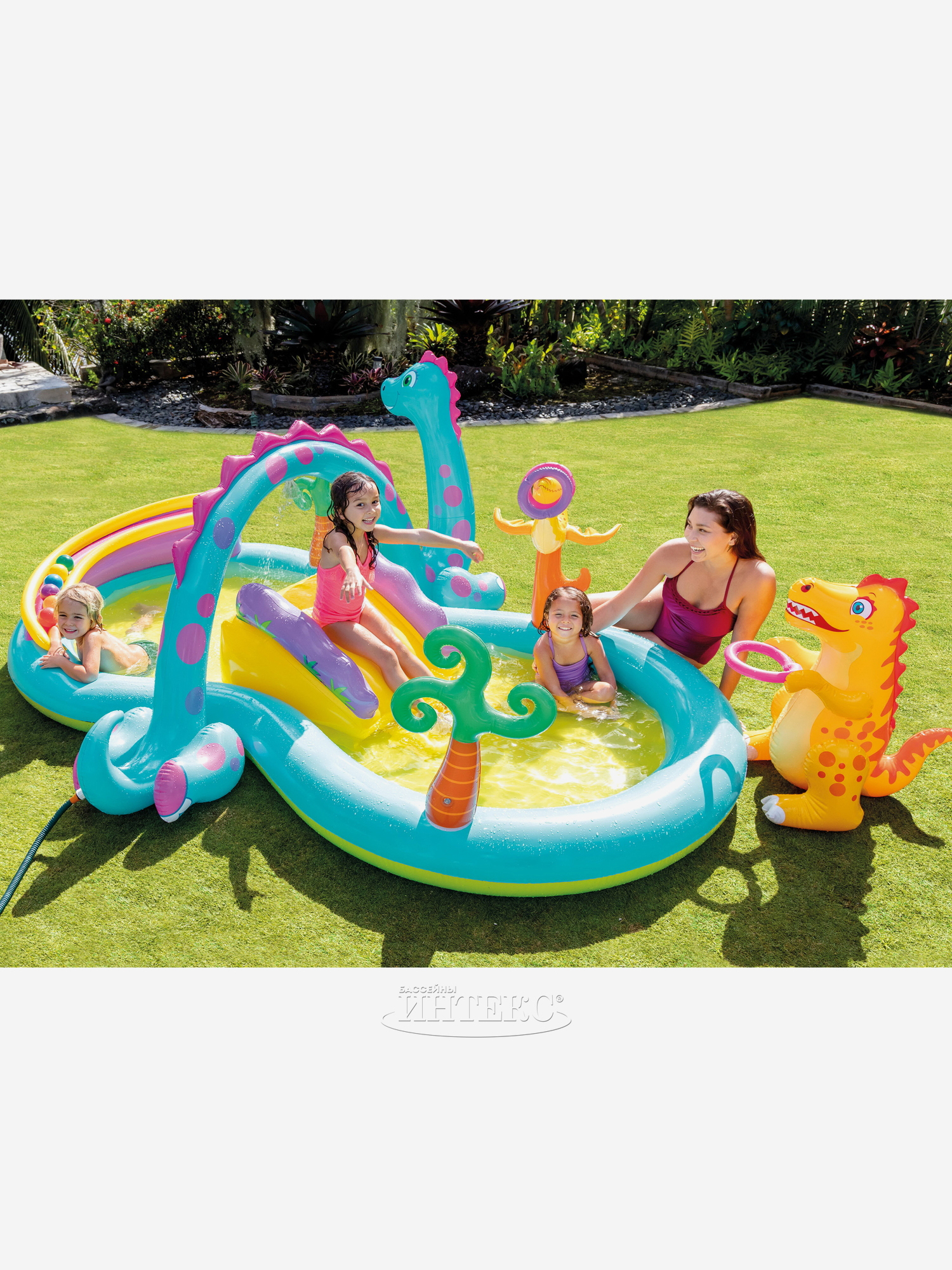 Изображение товара Надувной игровой центр Intex 57135 Страна Динозавров для детей