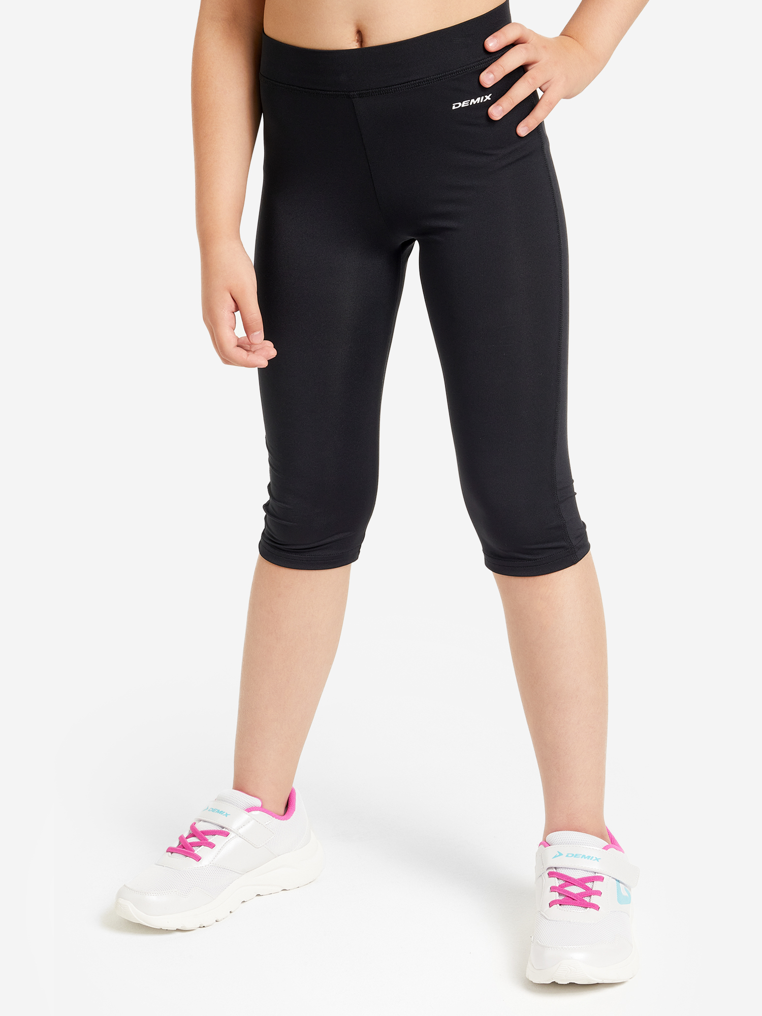 Изображение товара Бриджи для девочек Demix для фитнеса и тренинга, эластичные, отводят влагу, зауженный крой Изображение товара Бриджи для девочек Demix для фитнеса и тренинга, эластичные, отводят влагу, зауженный крой
