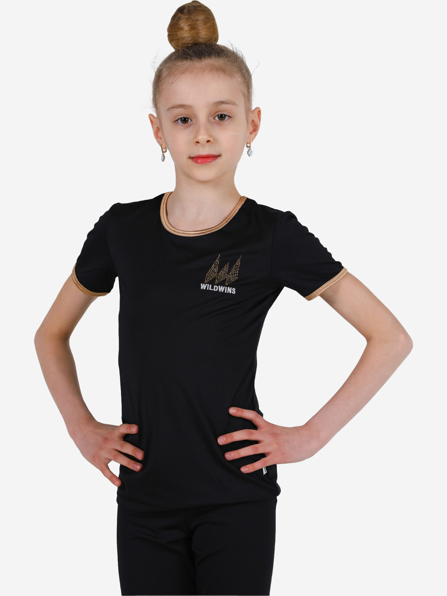 Футболка спортивная для девочки WILDWINS, Черный WW-MF013/WLWNW1A-WW-MF013/BLACK, размер 110 - фото 3