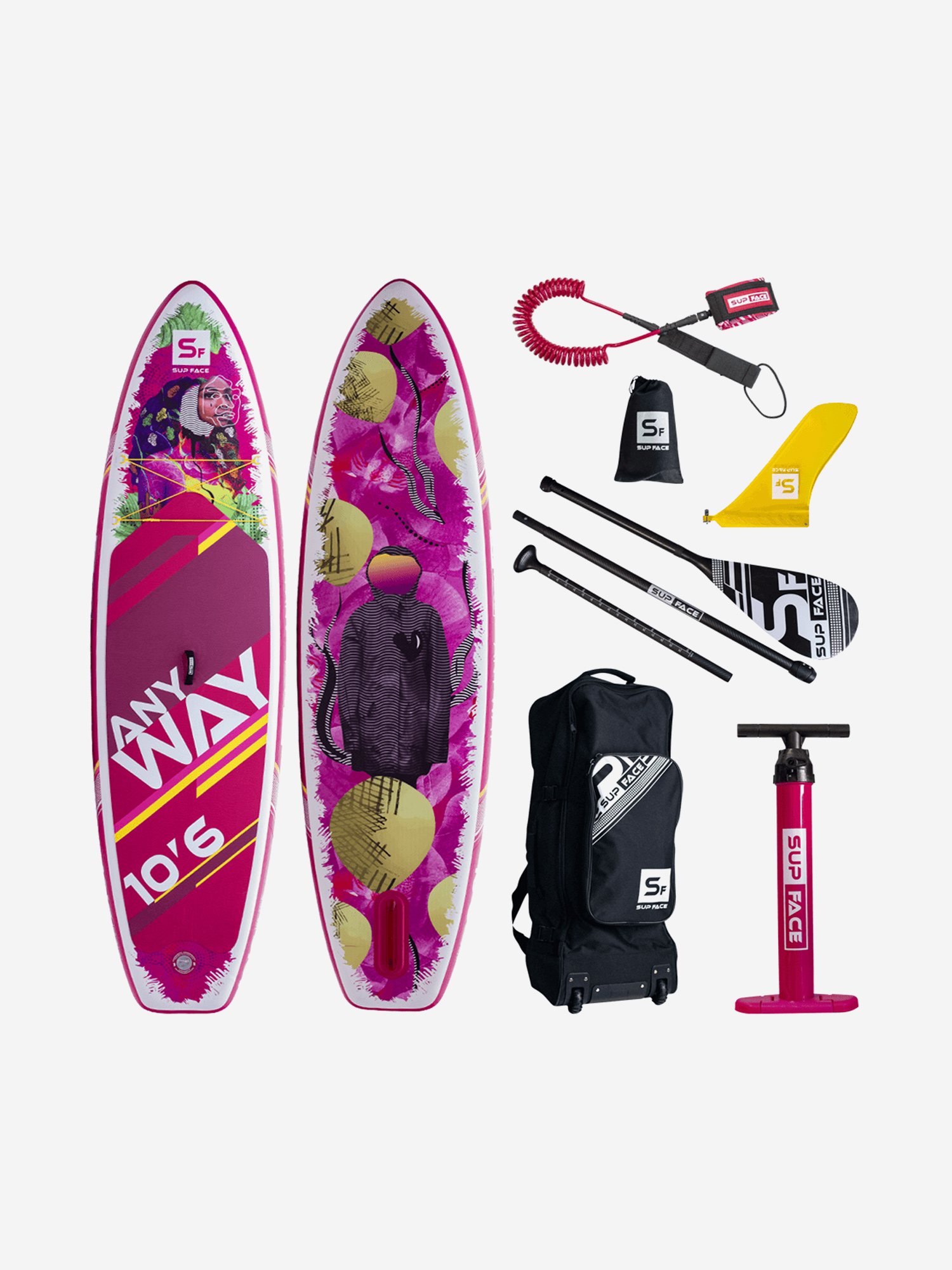 

Доска SUP надувная комплект SUP face Any Way 10'6"x32"x6", Красный