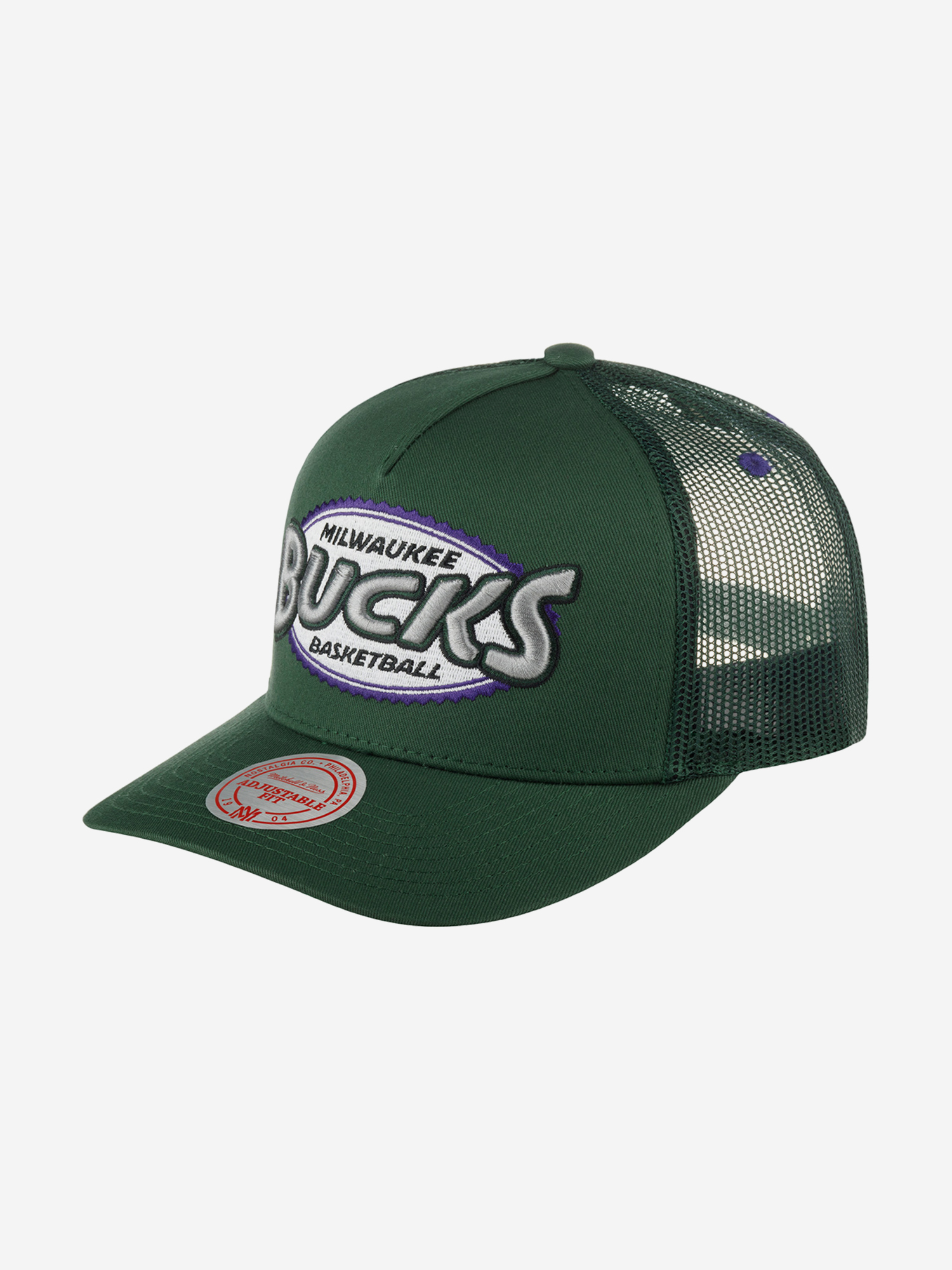 Бейсболка с сеточкой MITCHELL NESS HHSS5461-MBUYYPPPGREN Milwaukee Bucks NBA (зеленый), Зеленый