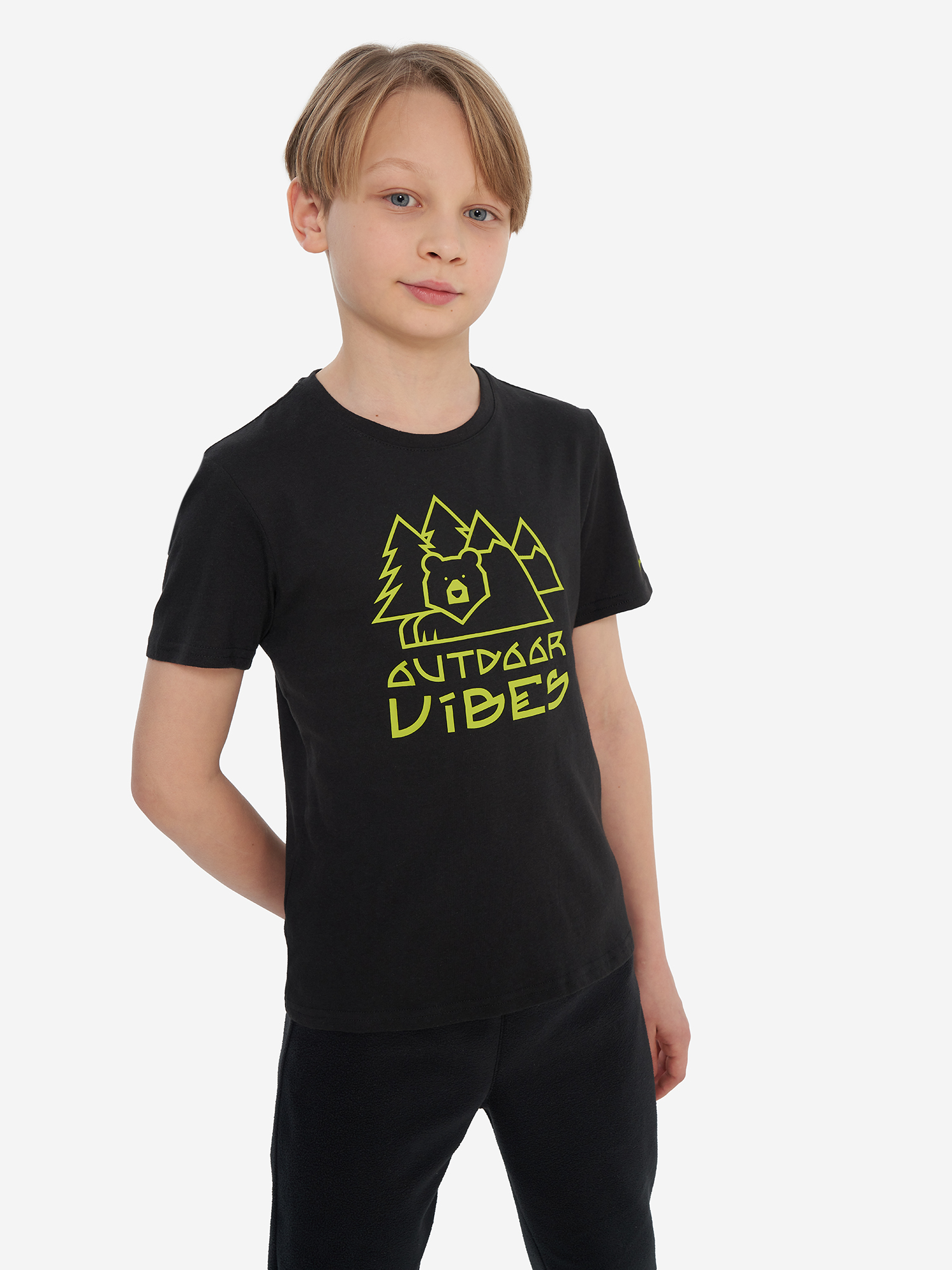 Футболка Outventure для мальчиков, черный, арт. 35585