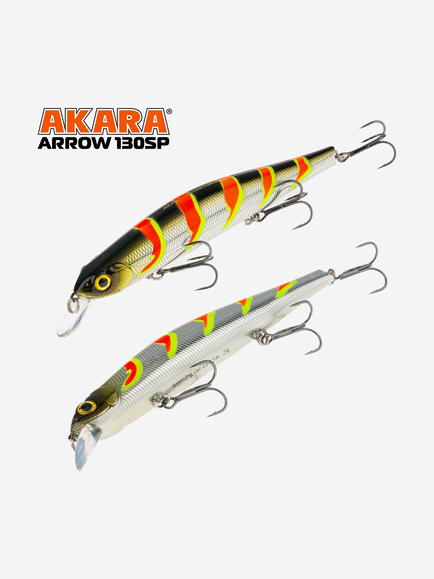 Изображение товара Воблер Akara Arrow 130SP суспендер на щуку и судака 25 гр