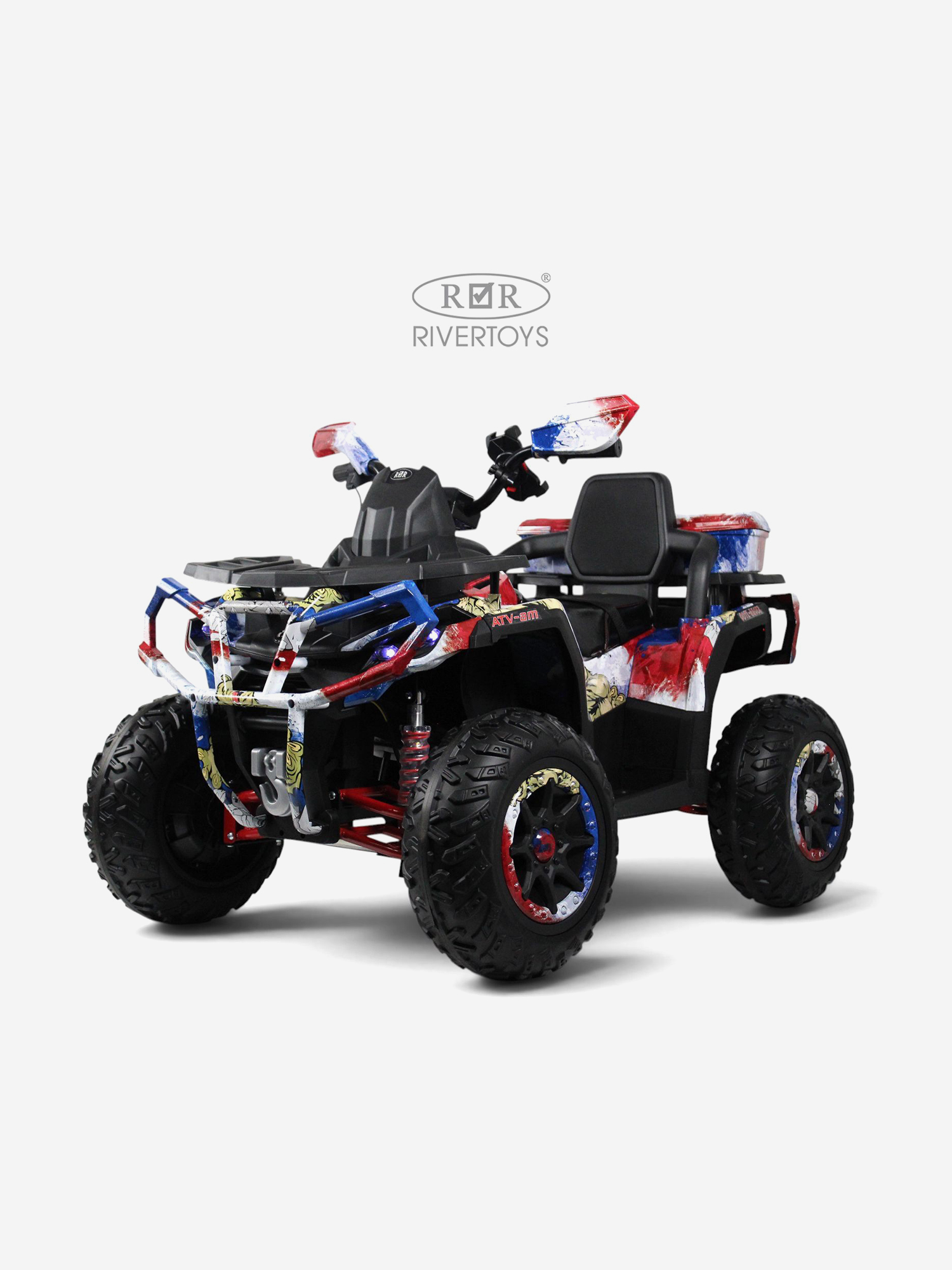 Изображение товара Детский электроквадроцикл RIVERTOYS Z111ZZ русский медведь, Синий