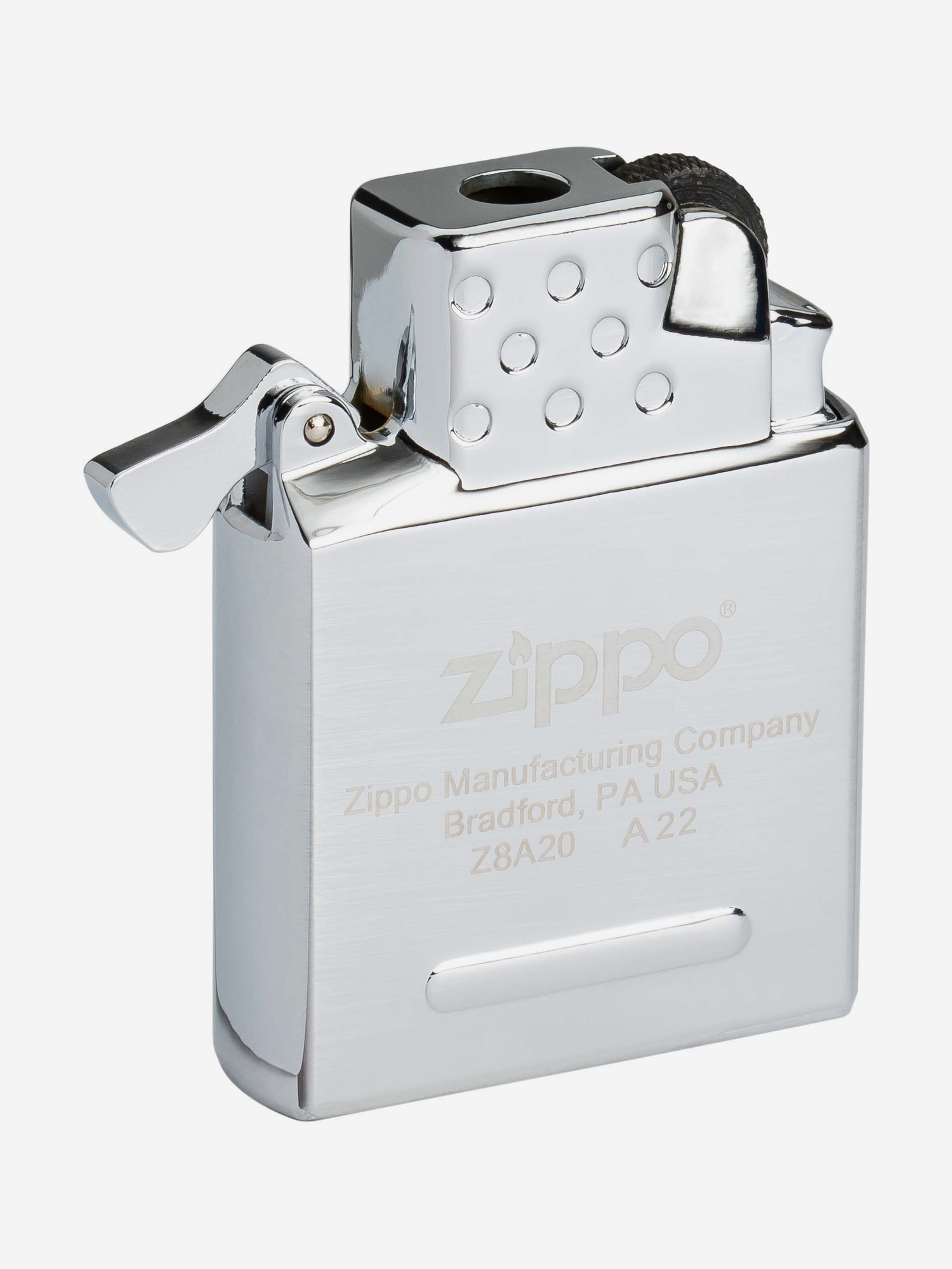 

Газовый вставной блок для широкой зажигалки ZIPPO - одинарное желтое пламя, Серебряный