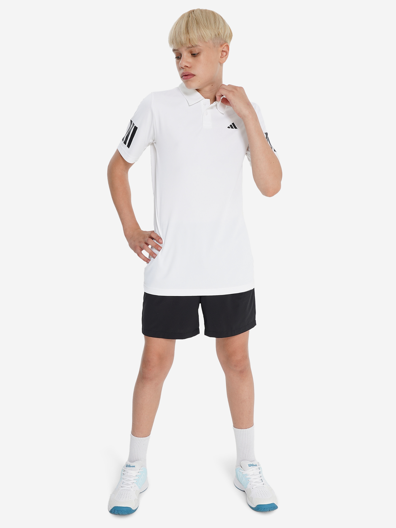 фото Поло для мальчиков adidas club, белый