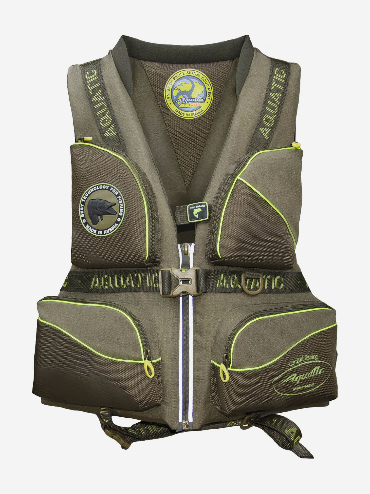 

Жилет страховочный Aquatic ЖС-02Х для рыбалки, Зеленый