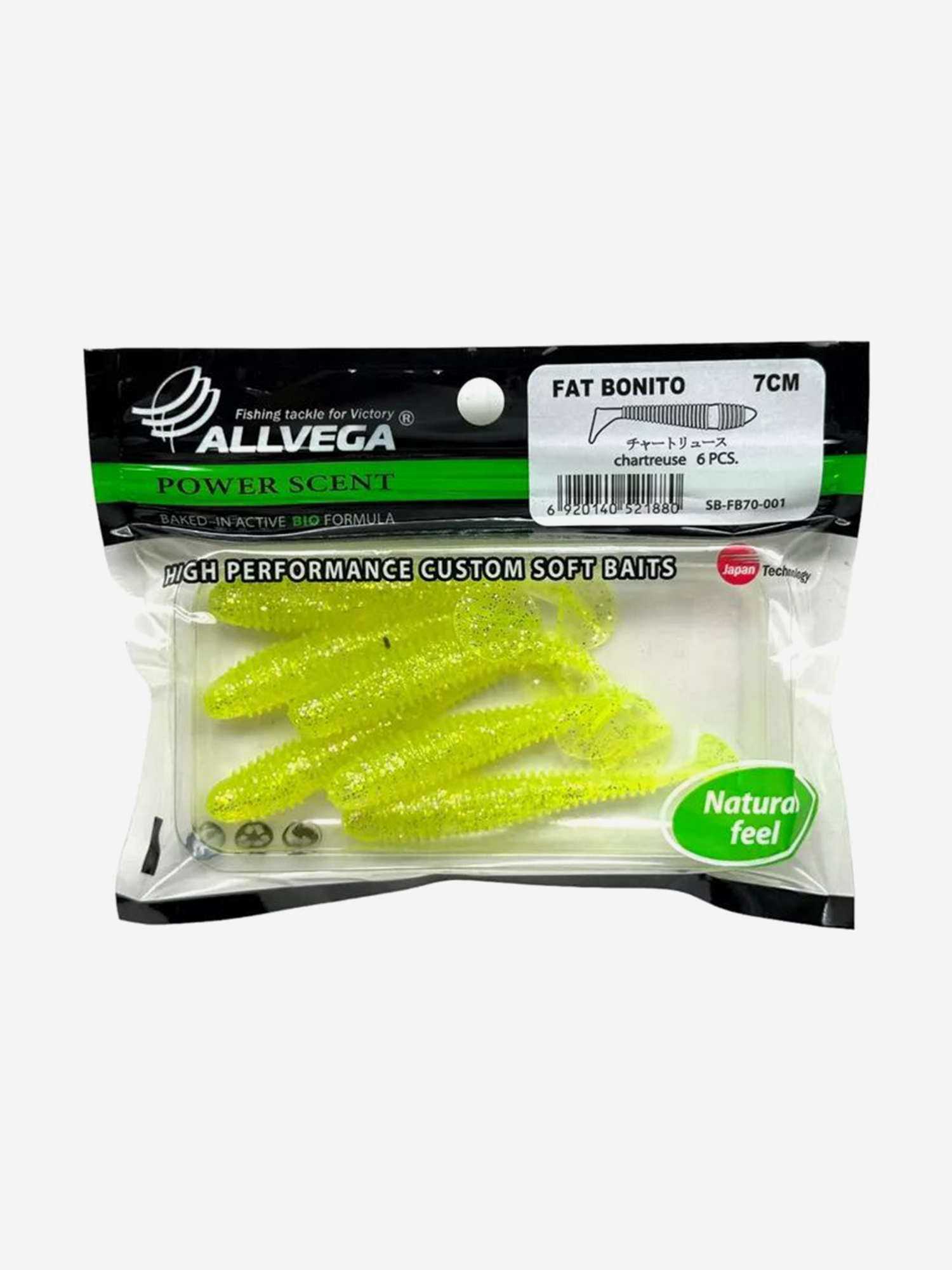 

Приманка съедобная ALLVEGA "Fat Bonito" 7см 2,5г, Зеленый
