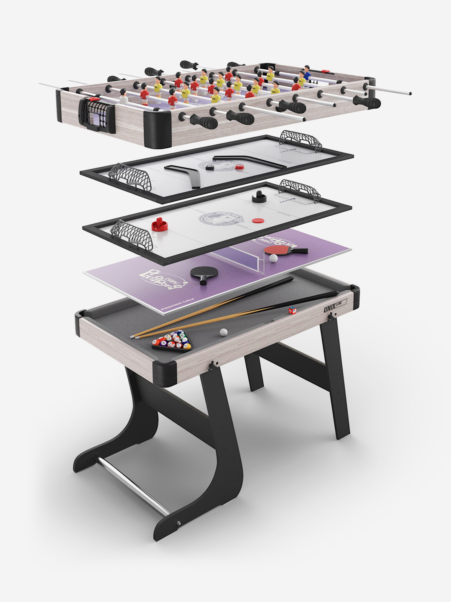

Игровой стол складной UNIX Line Трансформер 5 в 1, 108х59 cм, Мультицвет