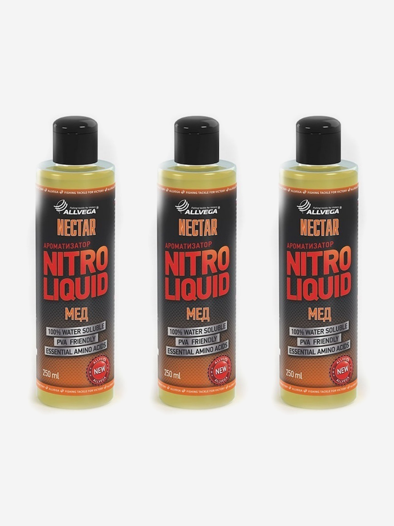 

Ароматизатор жидкий Allvega "Nitro Liquid. Nectar", мед, 3 флакона по 250 мл, Оранжевый