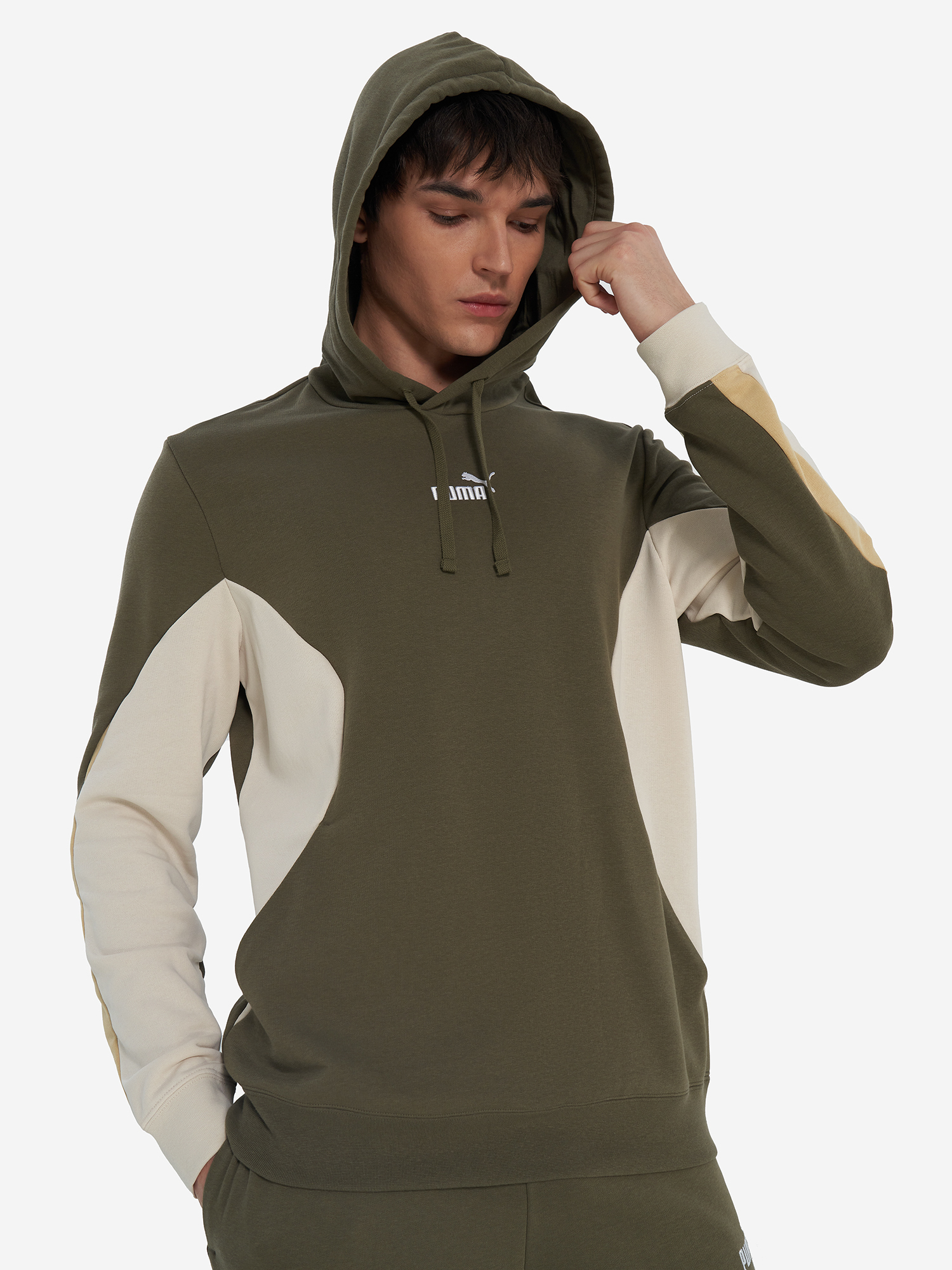 Изображение товара Мужское спортивное худи PUMA с капюшоном в свинцово-зеленом цвете