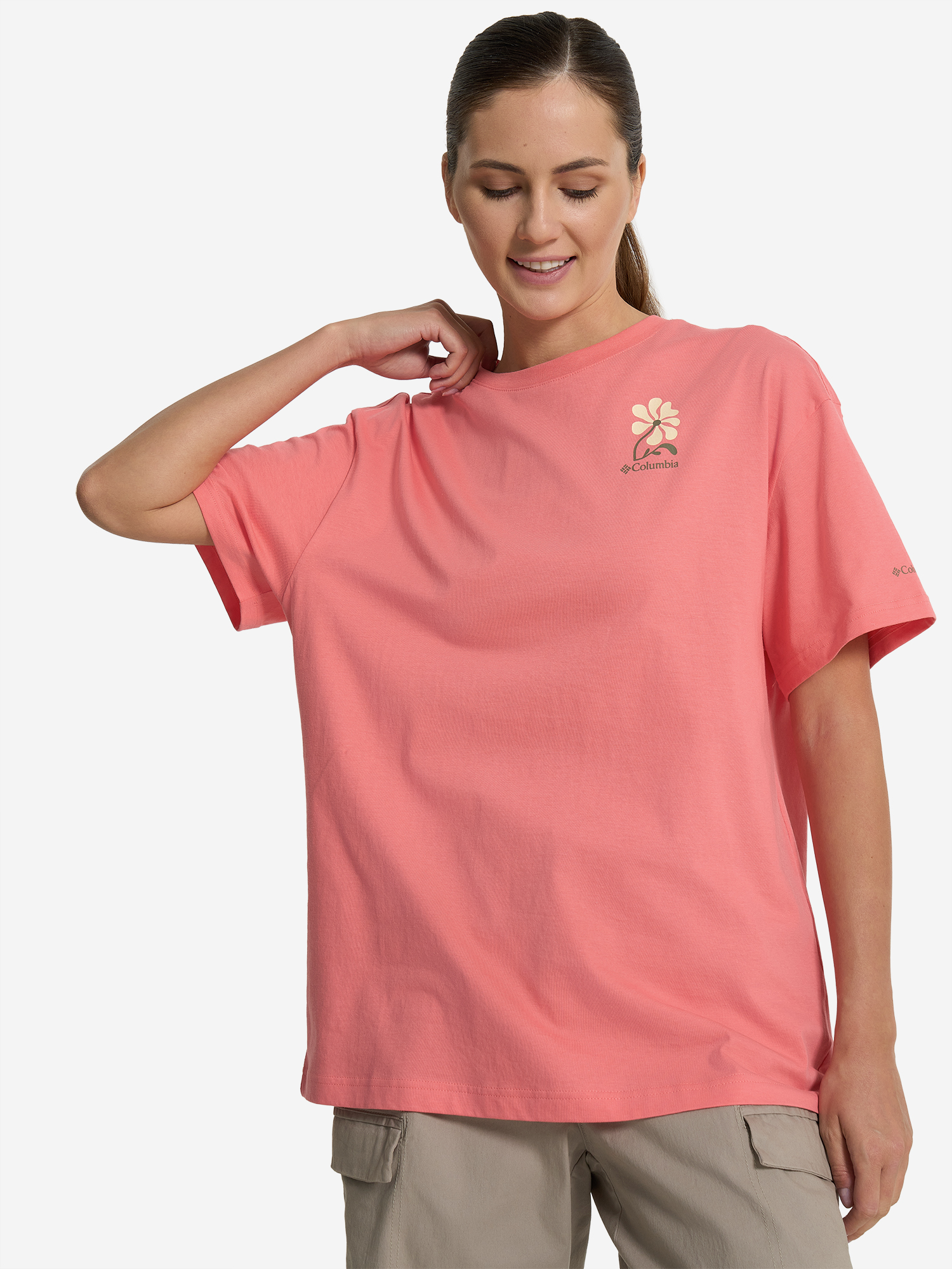 

Футболка женская оверсайз Columbia Rolling Bend Graphic Oversized Tee, Розовый