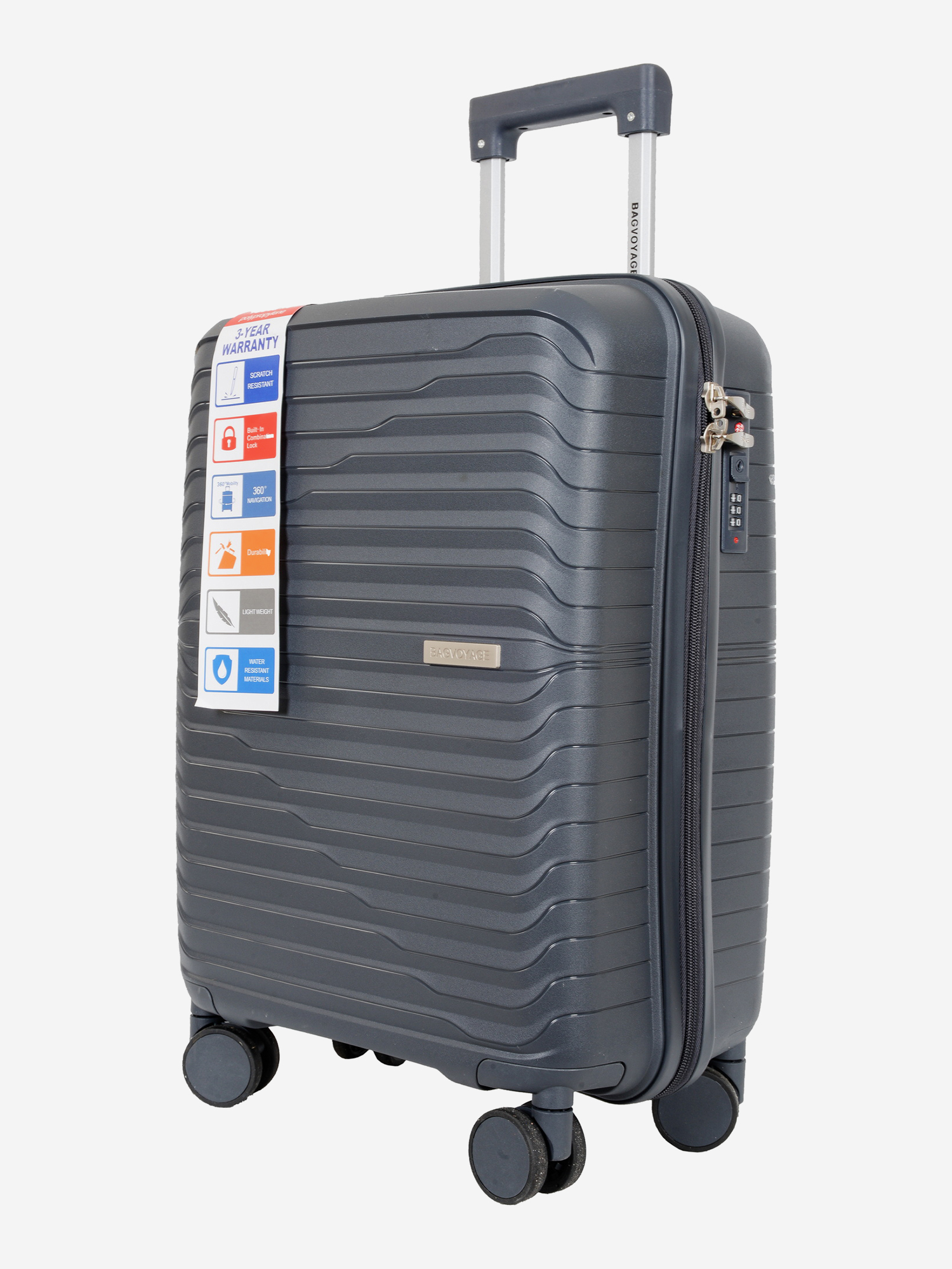 Изображение товара Чемодан Bagvoyag из полипропилена 41л стильный и надежный для взрослых