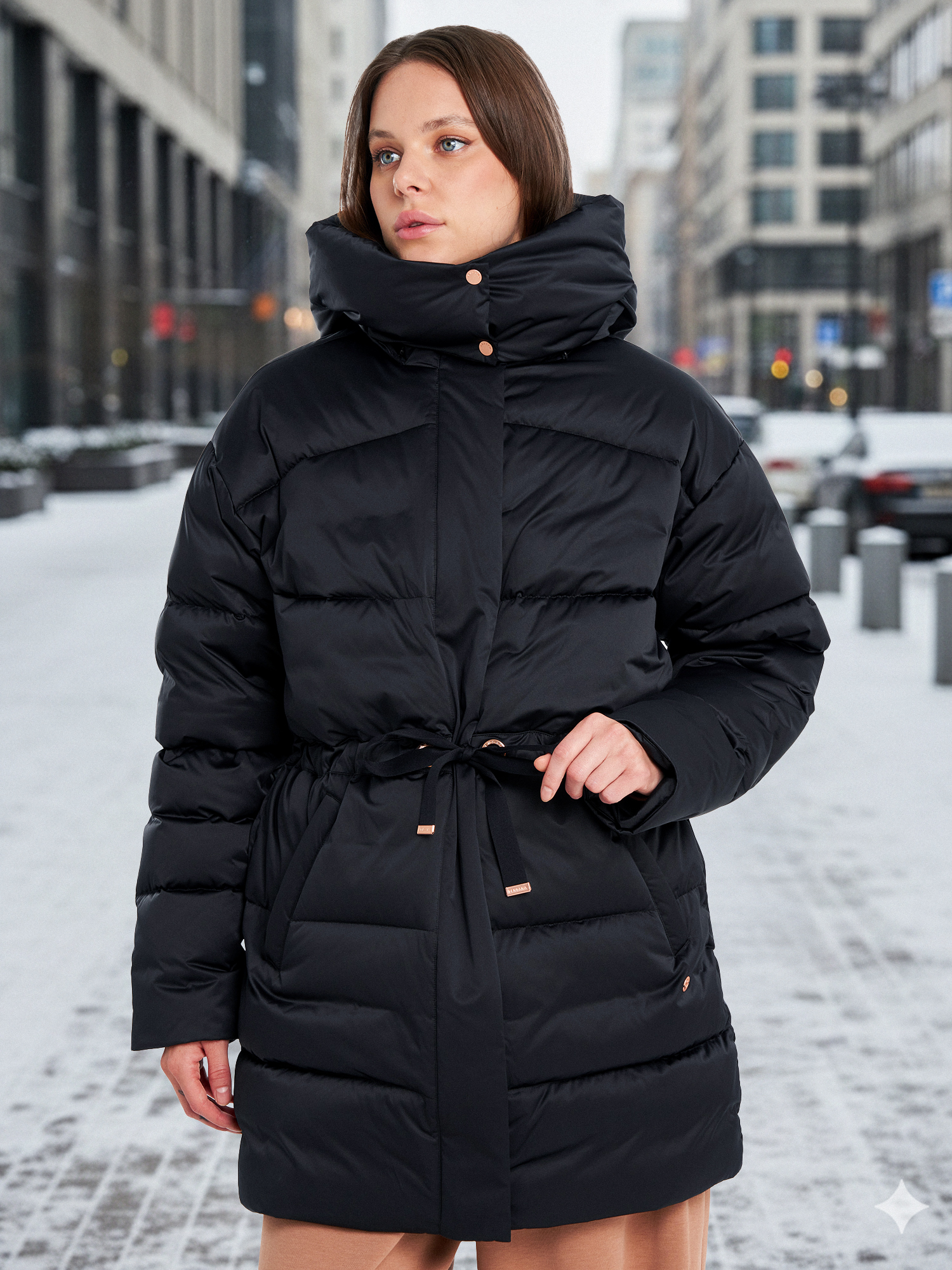 Пуховик женский оверсайз Sensana, черный, арт. 136784s7w-99