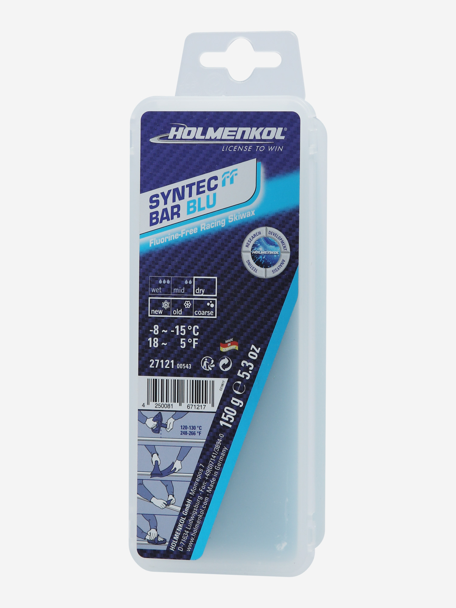 

Мазь скольжения Holmenkol Syntec FF, 150 г, Синий