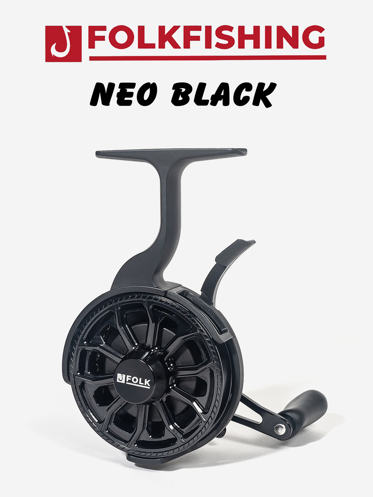 Изображение товара Катушка для рыбалки зимняя мультипликаторная FOLKFISHING Neo Black