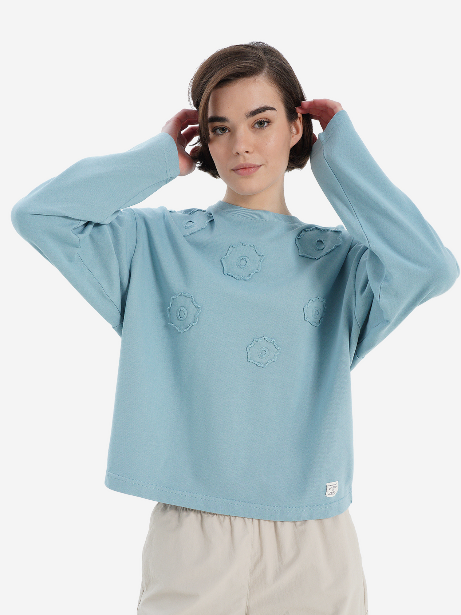 Свитшот женский оверсайз Protest, голубой, арт. 142345pr0-z1