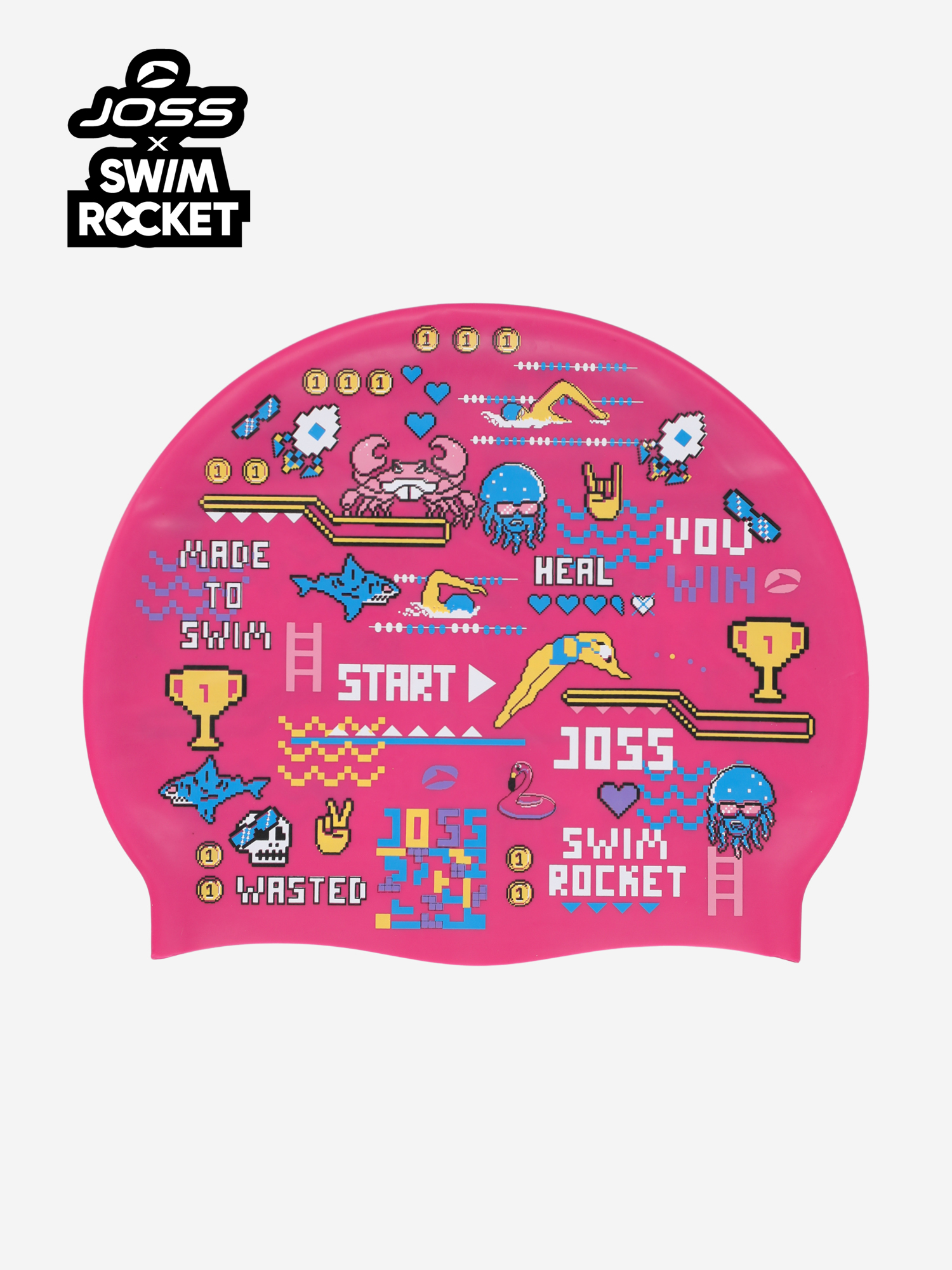 

Шапочка для плавания Joss x Swim Rocket, Розовый