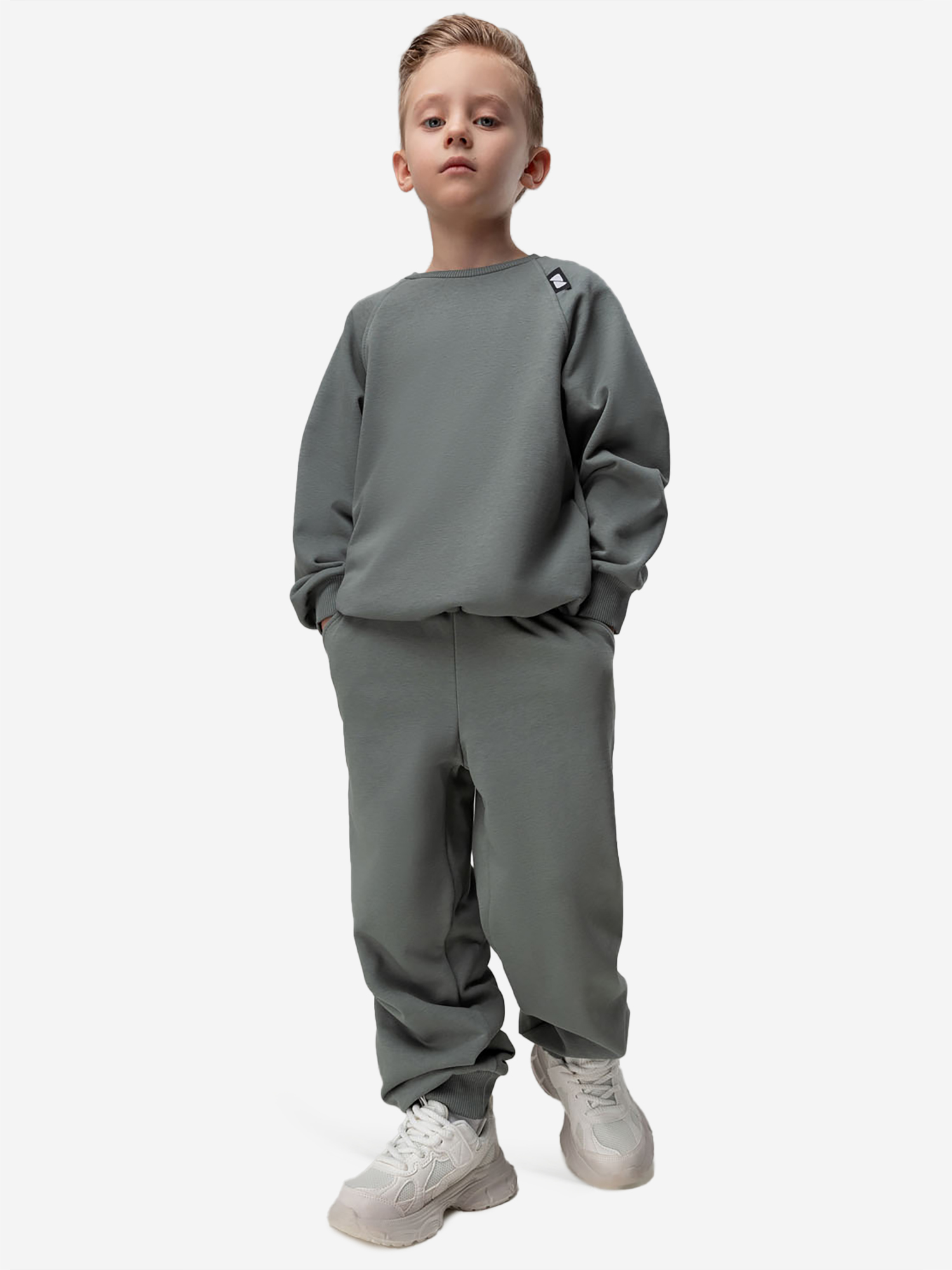 Изображение товара Спортивный костюм для мальчиков bodo серо-оливковый футора тройной нитки