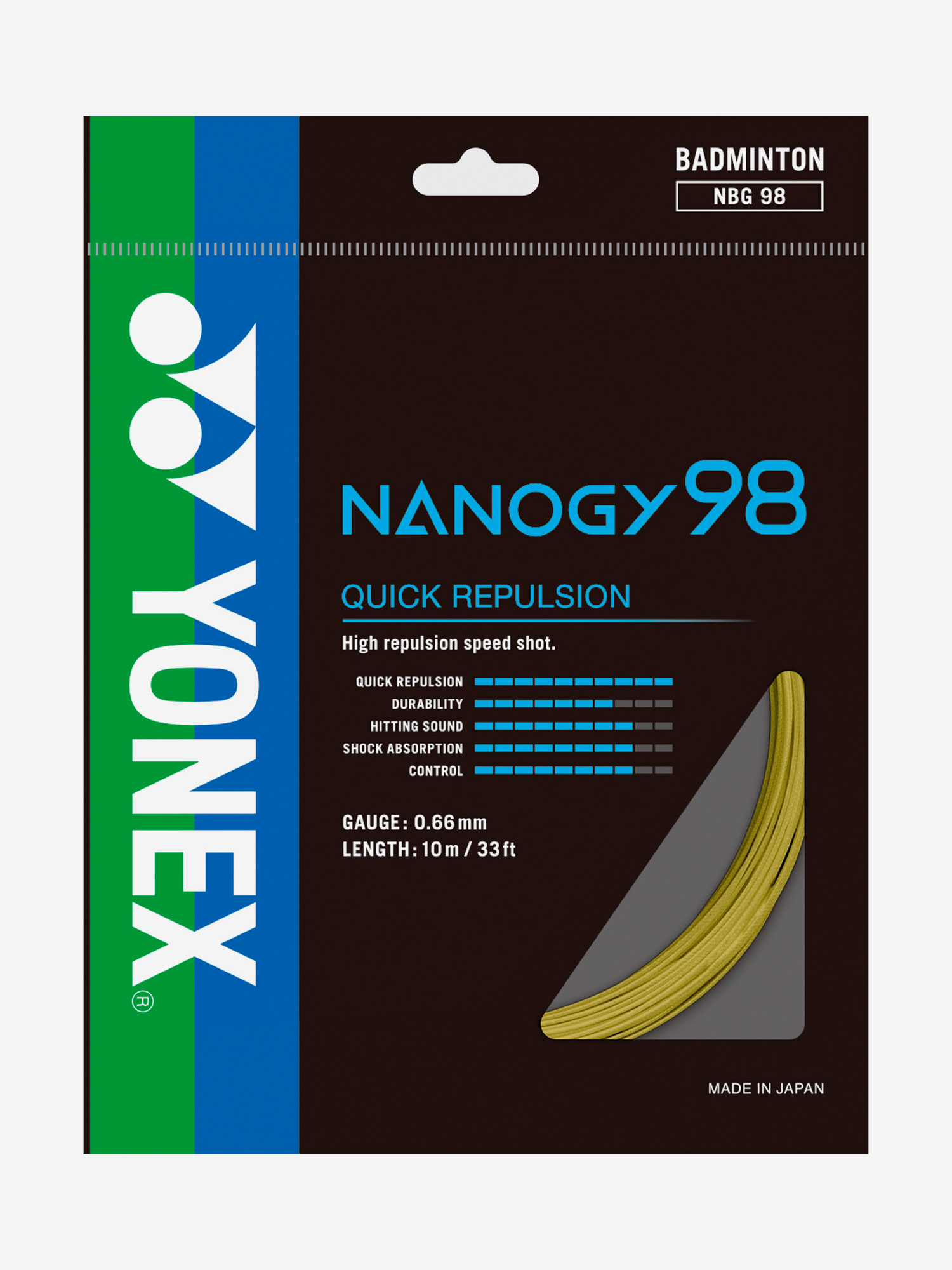 

Струна для бадминтона Yonex Nanogy 98 Y, 10м., Желтый