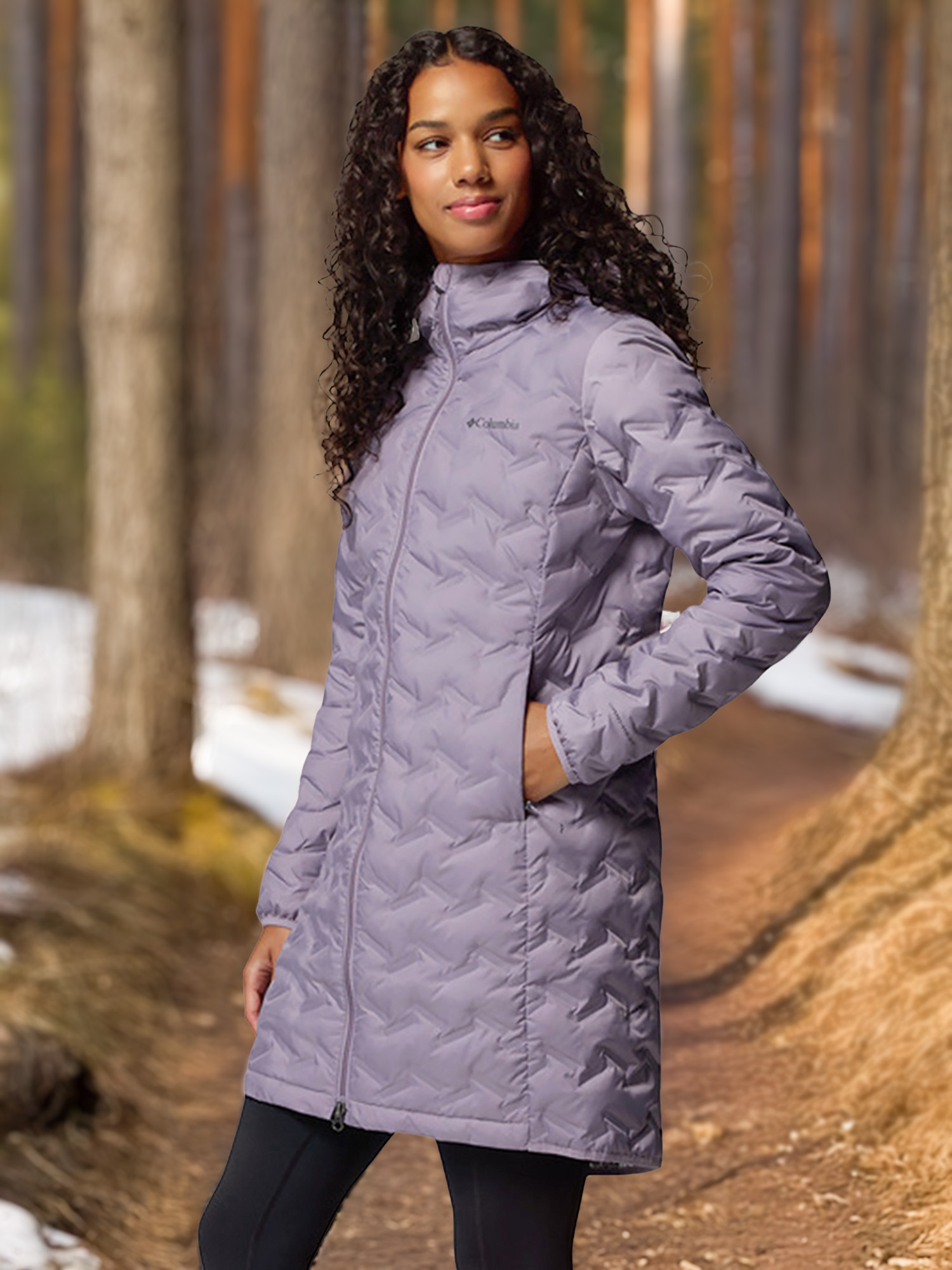 Пуховик Columbia Delta Ridge II Long Down Jacket, розовый, арт. 20815