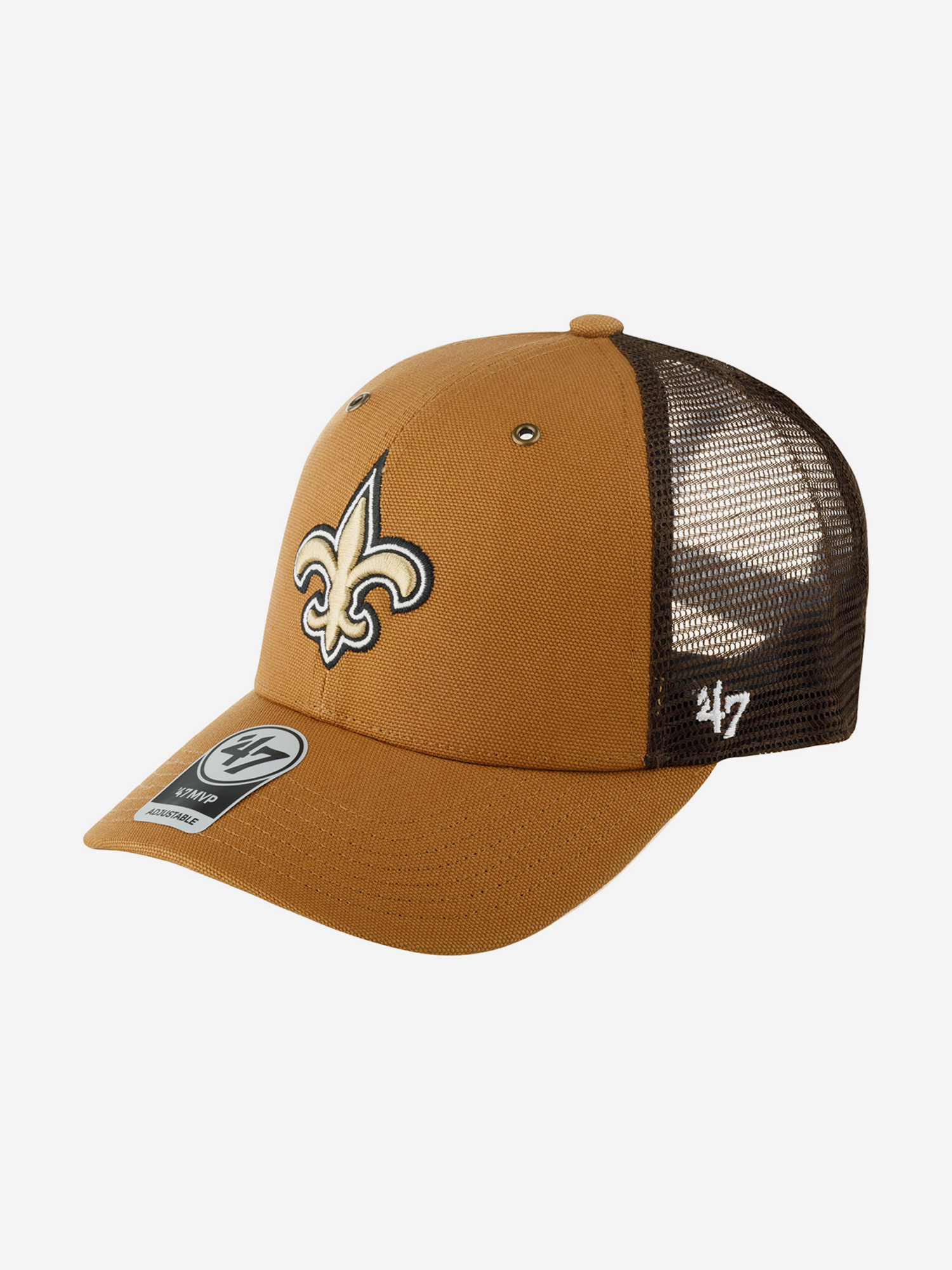 Бейсболка с сеточкой 47 BRAND Carhartt collab New Orleans Saints NFL (коричневый), Коричневый 36-637XDOX403-73, размер Без размера - фото 1