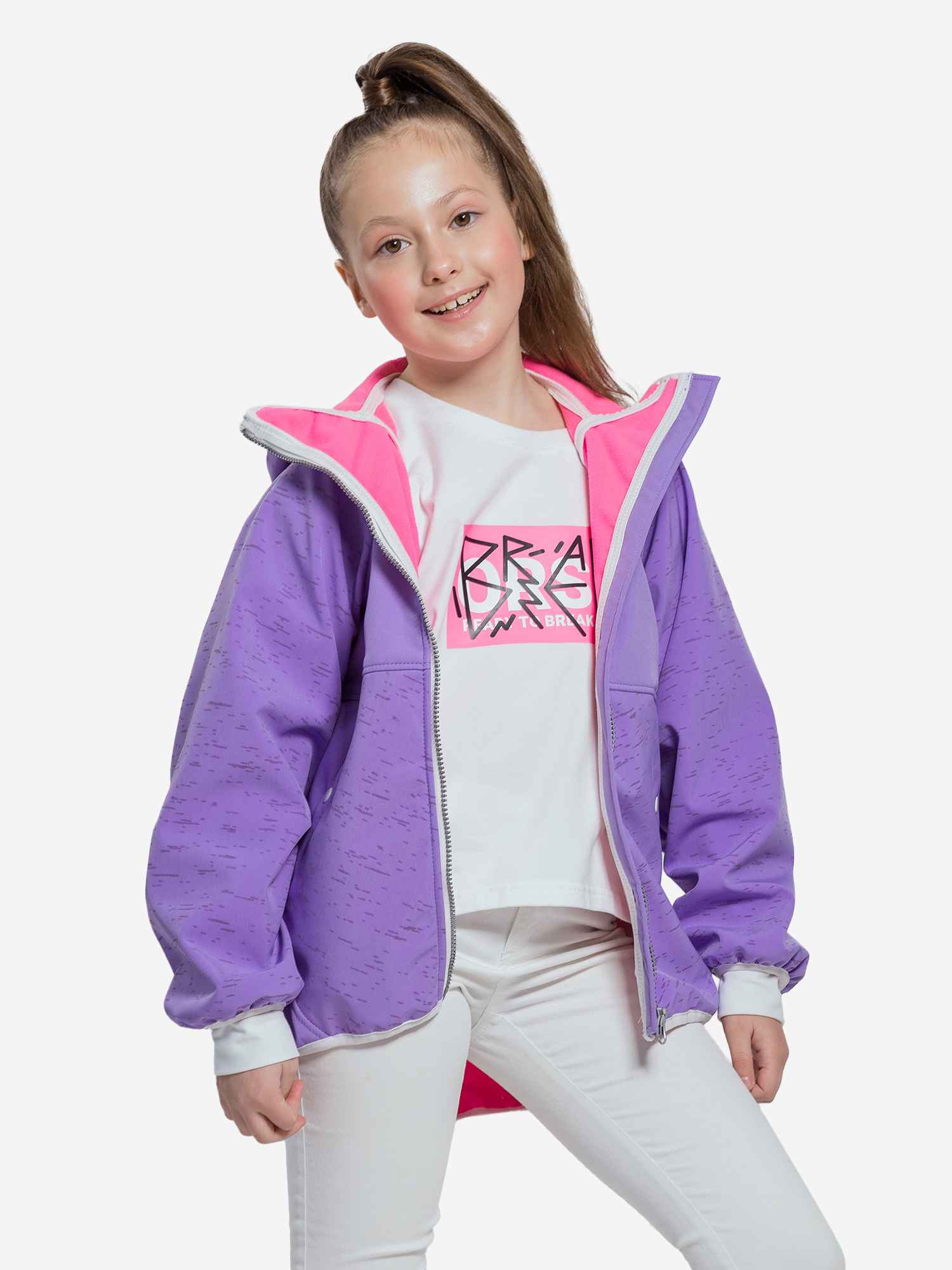 Ветровка Софтшелл SoftShell для девочки Artel, Фиолетовый детский спортивный комплекс polini sport active фиолетовый комбинированный