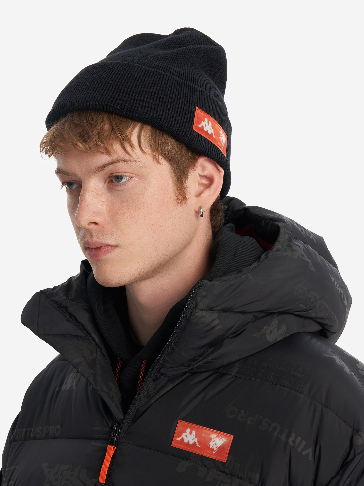 фото Шапка kappa x virtus.pro, черный