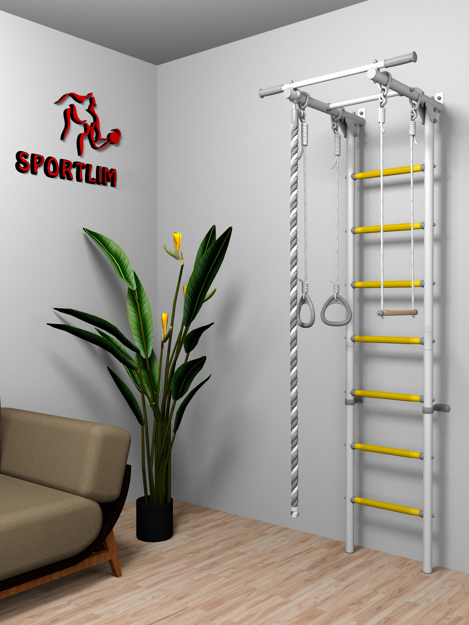 

Шведская стенка DSK3 SportLim (бело-желтая), Желтый
