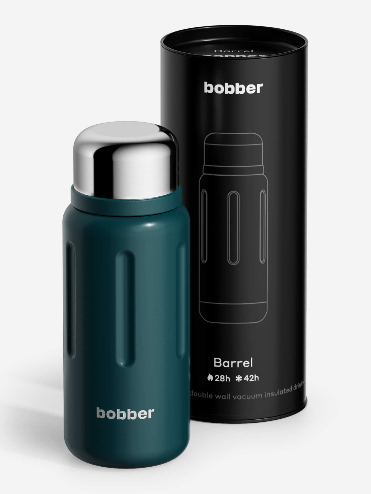 Изображение товара Термос вакуумный BOBBER Barrel 770 мл с широким горлом и ситечком, тепло до 28 часов, темно-бирюзовый, Темно-бирюзовый