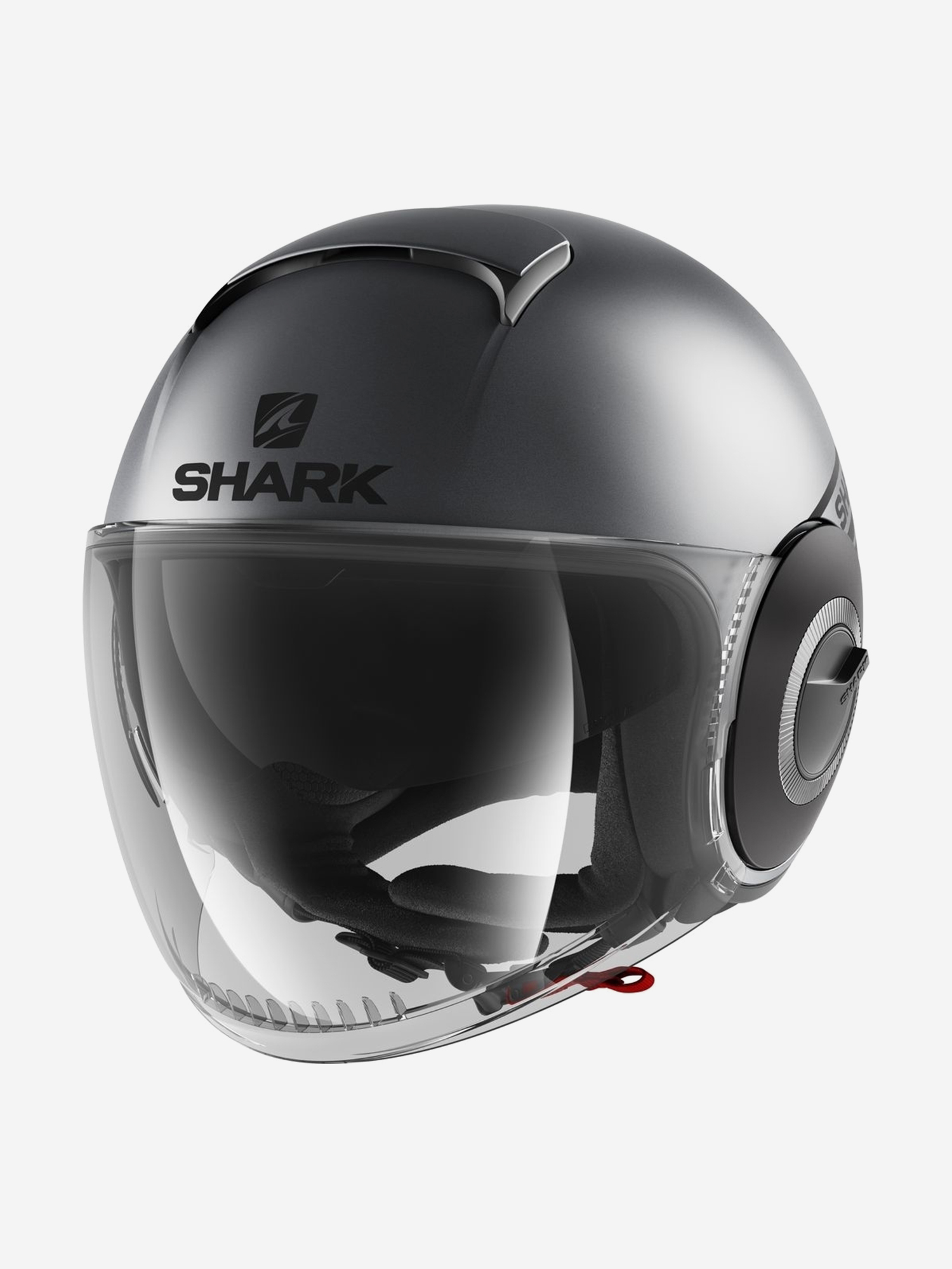 

Мотошлем открытый SHARK NANO STREET NEON MAT Anthracite/Black/Black, Серебряный