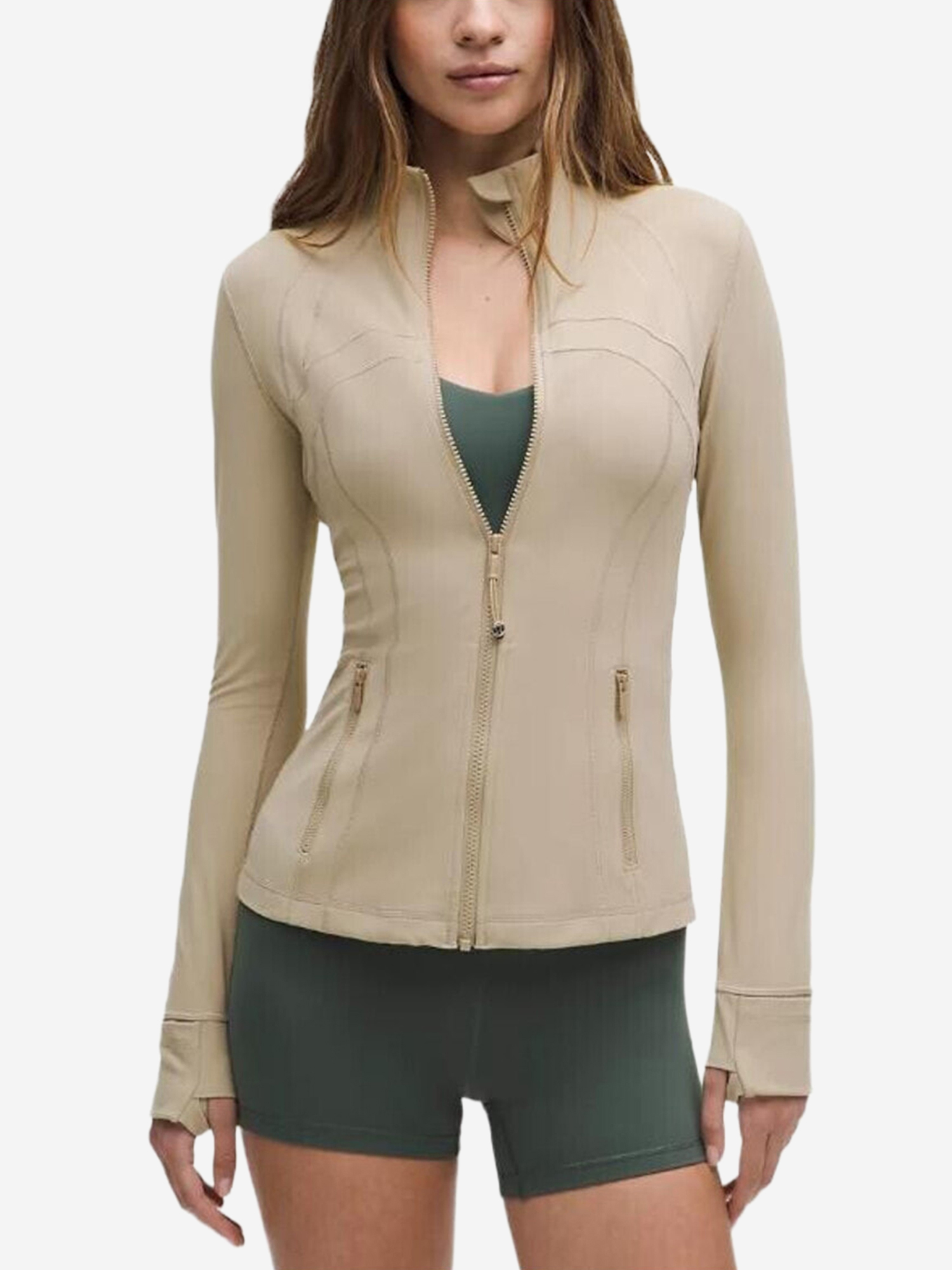 Изображение товара Lululemon Define Yoga Coat - женская кофта бежевый, всесезонная