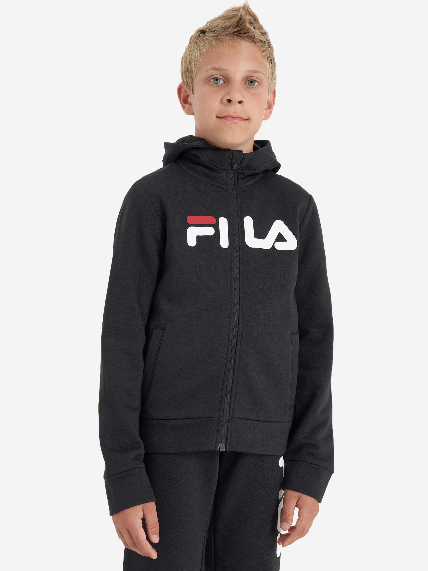 Толстовка для мальчиков FILA, Черный 133597FLA-99, размер RUS 134-140 | EUR 134-140 - фото 2