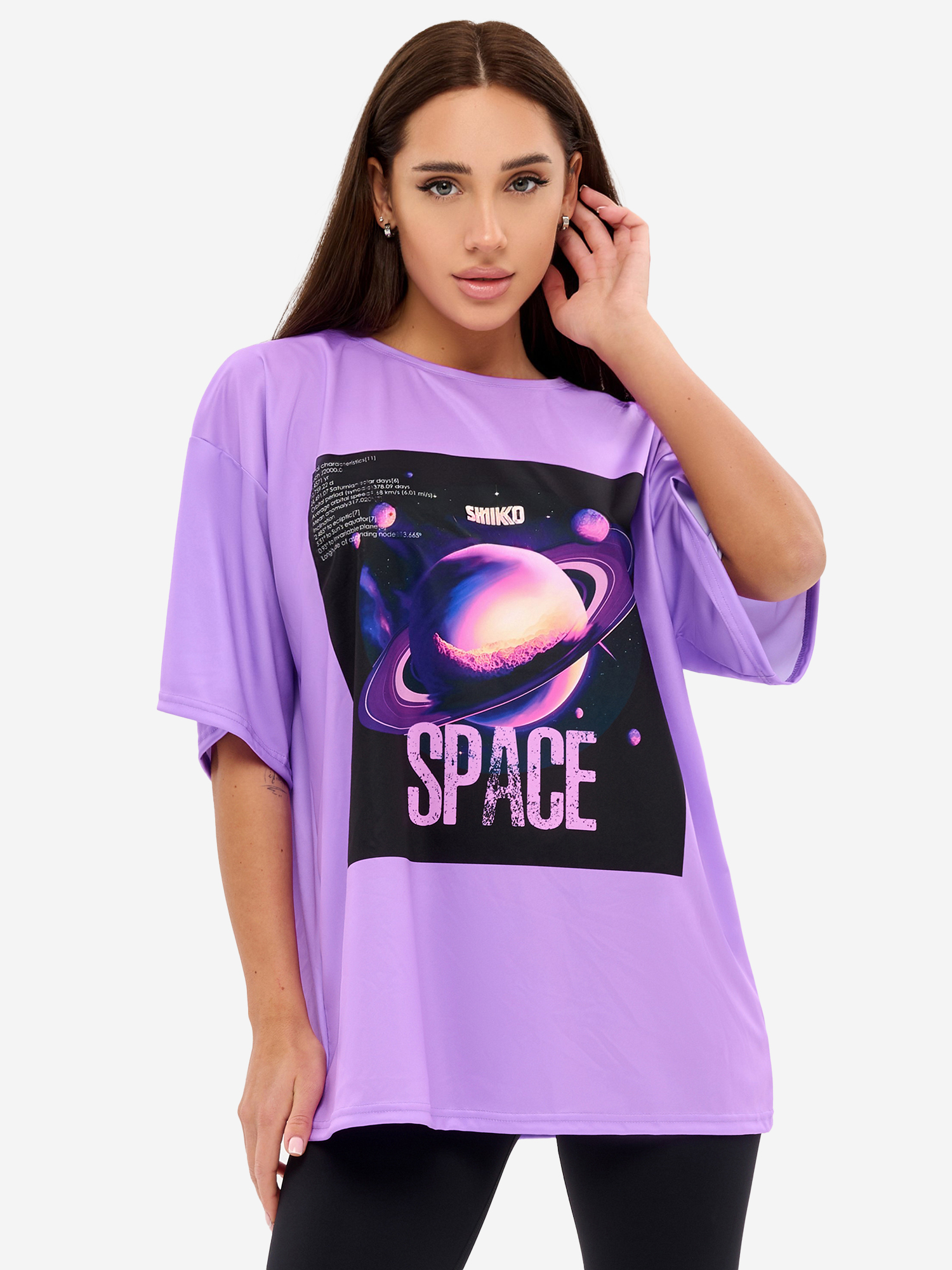 

Футболка женская Bona Fide OVERSIZE T-shirt "Saturn", Фиолетовый