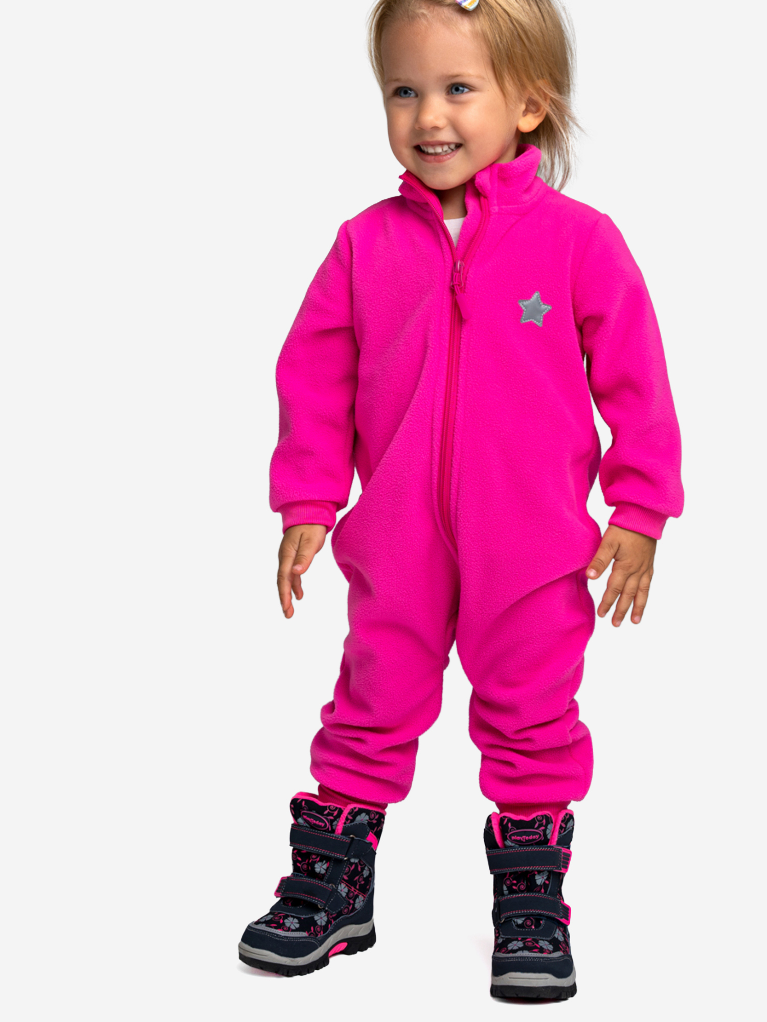 Изображение товара Комбинезон флисовый для девочек PlayToday зимний утепленный спортивный стиль