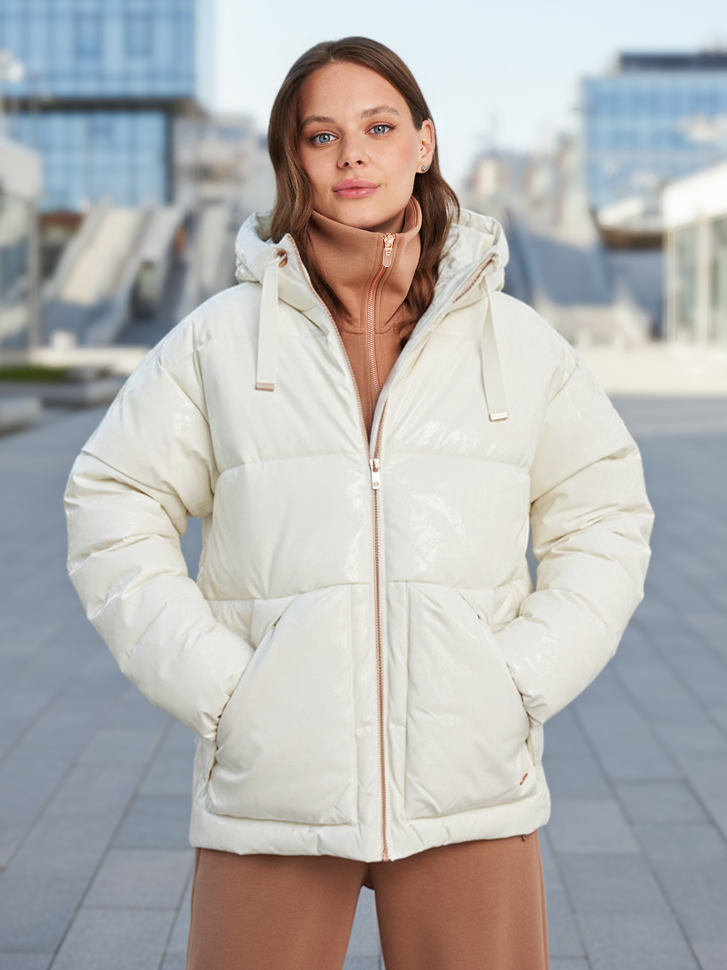 Пуховик женский Sensana, бежевый, арт. 136785s7w-c2