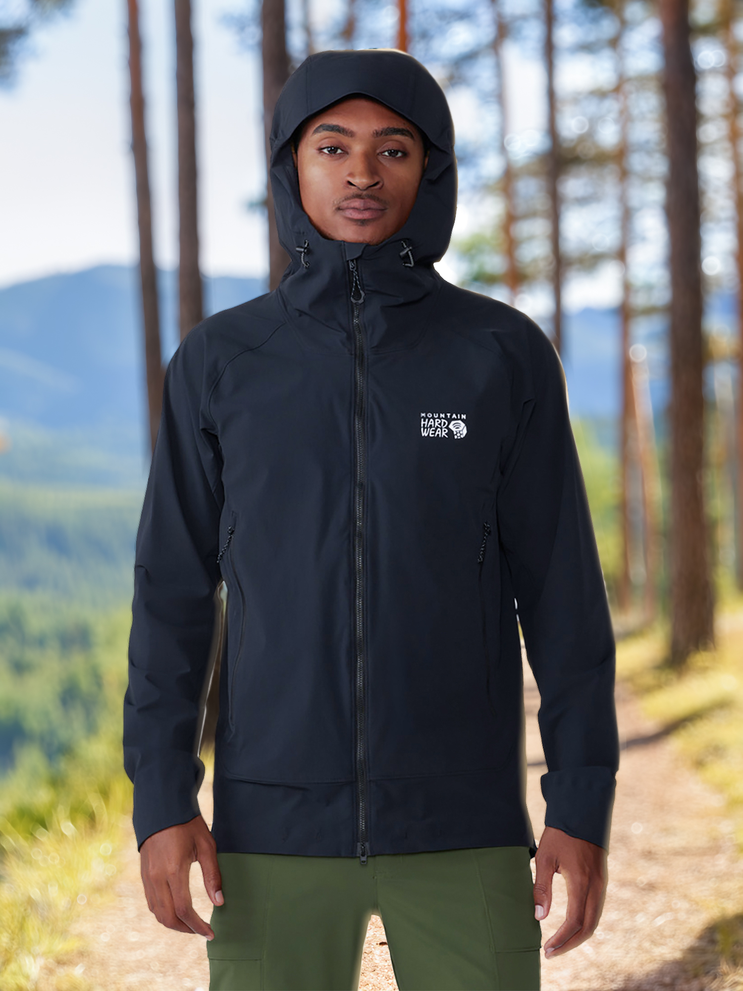 

Куртка софтшелл мужская Mountain Hardwear Chockstone Alpine Lt Hooded Jacket, Черный