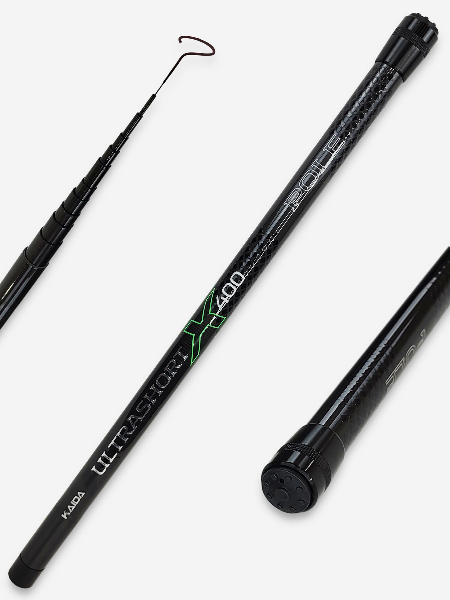 Изображение товара Удилище Kaida ULTRASHORT MX 500 KD-Pole (5.00м) 5-25гр, без колец, carbon IM8, Белый/зеленый/черный/черный
