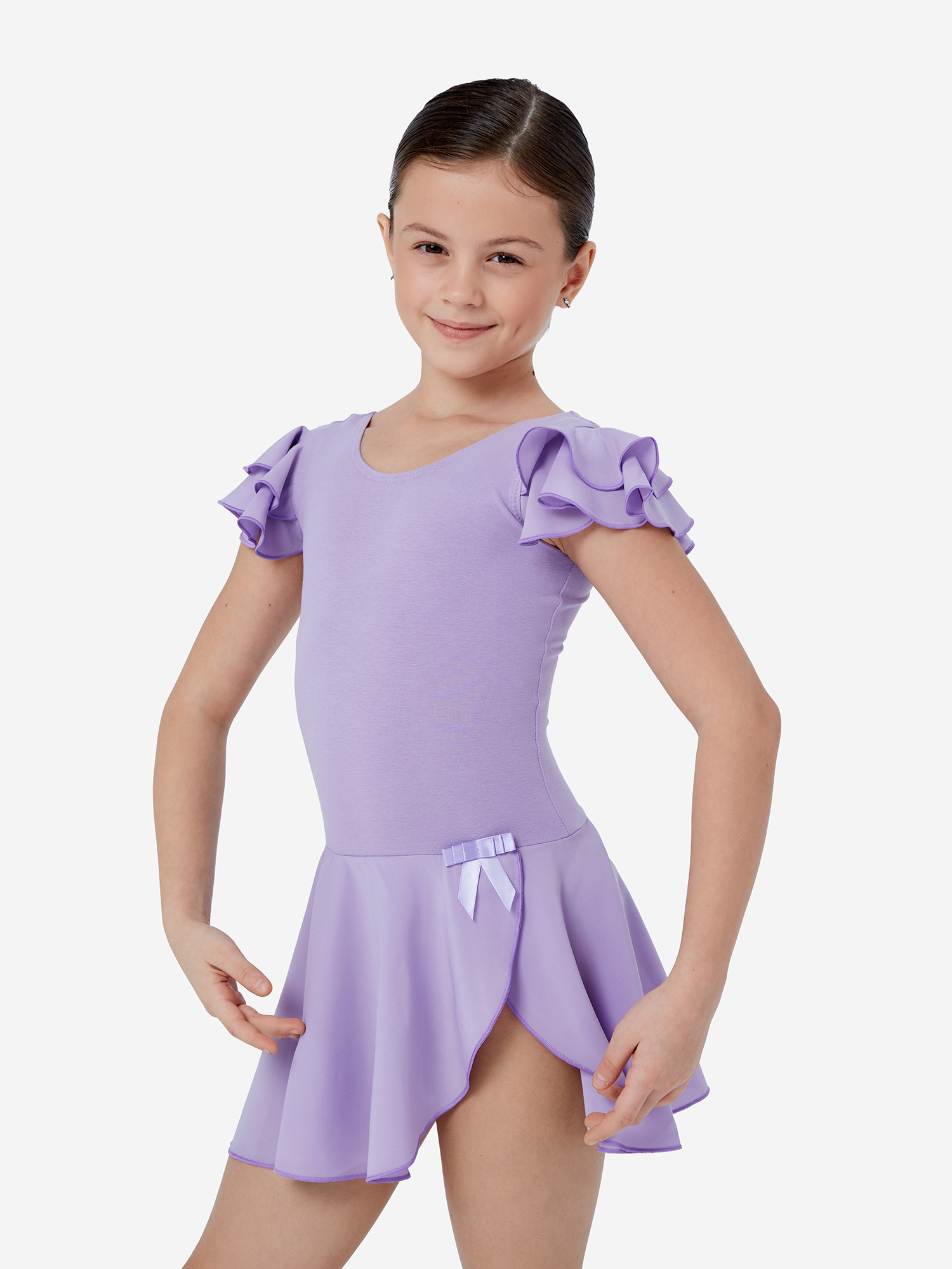 Изображение товара Купальник гимнастический Belkina с юбкой для детей, всесезонный, сиреневый