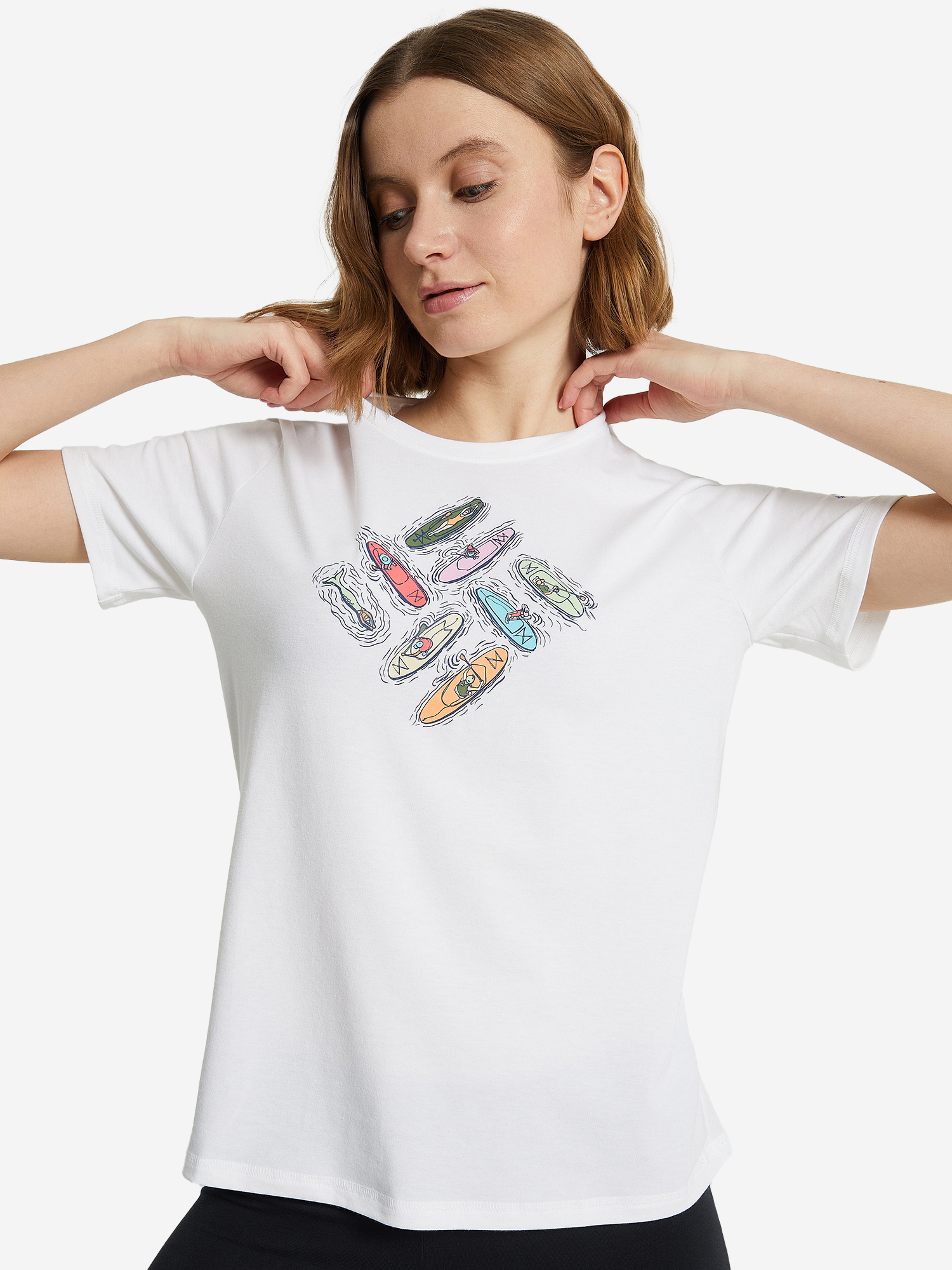 Футболка женская Columbia Sun Trek Ss Graphic Tee, Белый футболка женская columbia daisy days ss graphic tee белый