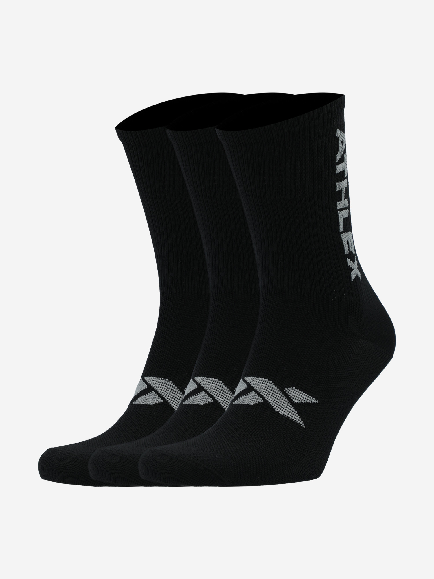 Изображение товара Носки Athlex, 3 пары, Черный/серый